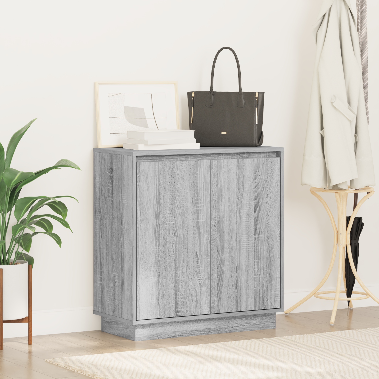 Sideboard with LED in Grey Sonoma - 71 x 34.5 x 75 cm, Made of Engineered Wood - Image 5