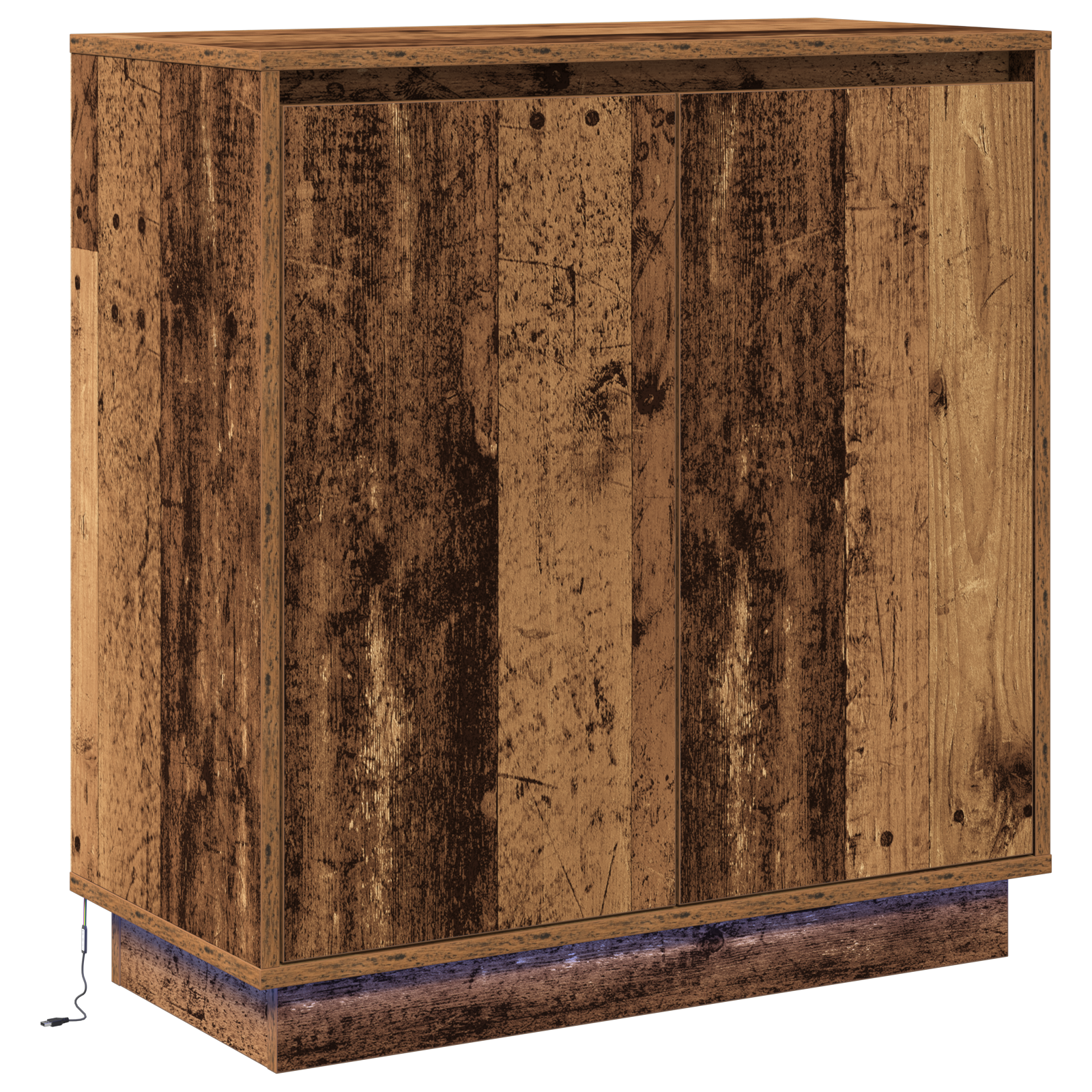 Sideboard with LED in Old Wood - 71x34.5x75 cm Engineered Wood - Image 2