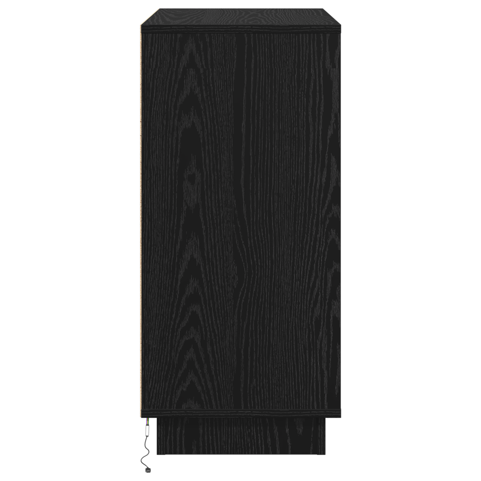 Sideboard with LED Black Oak 71x34,5x75 cm Engineered Wood - Image 8