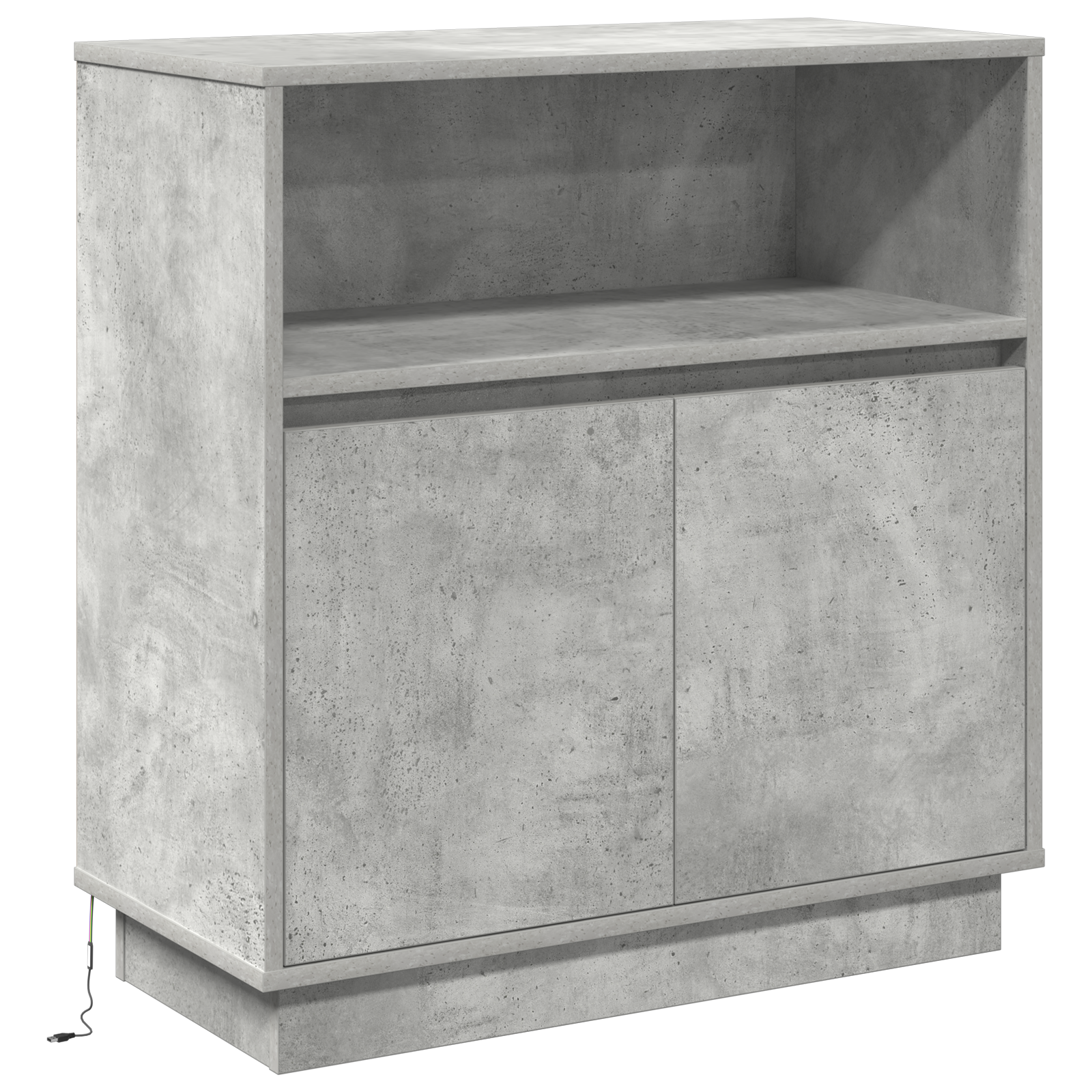 Sideboard with LED Concrete Grey 71x34,5x75 cm Engineered Wood - Image 2