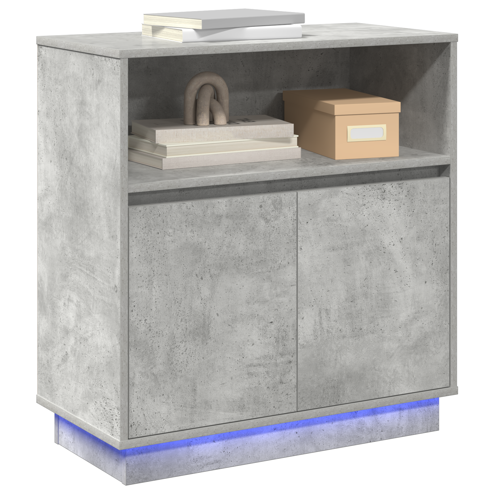Sideboard with LED Concrete Grey 71x34,5x75 cm Engineered Wood - Image 3