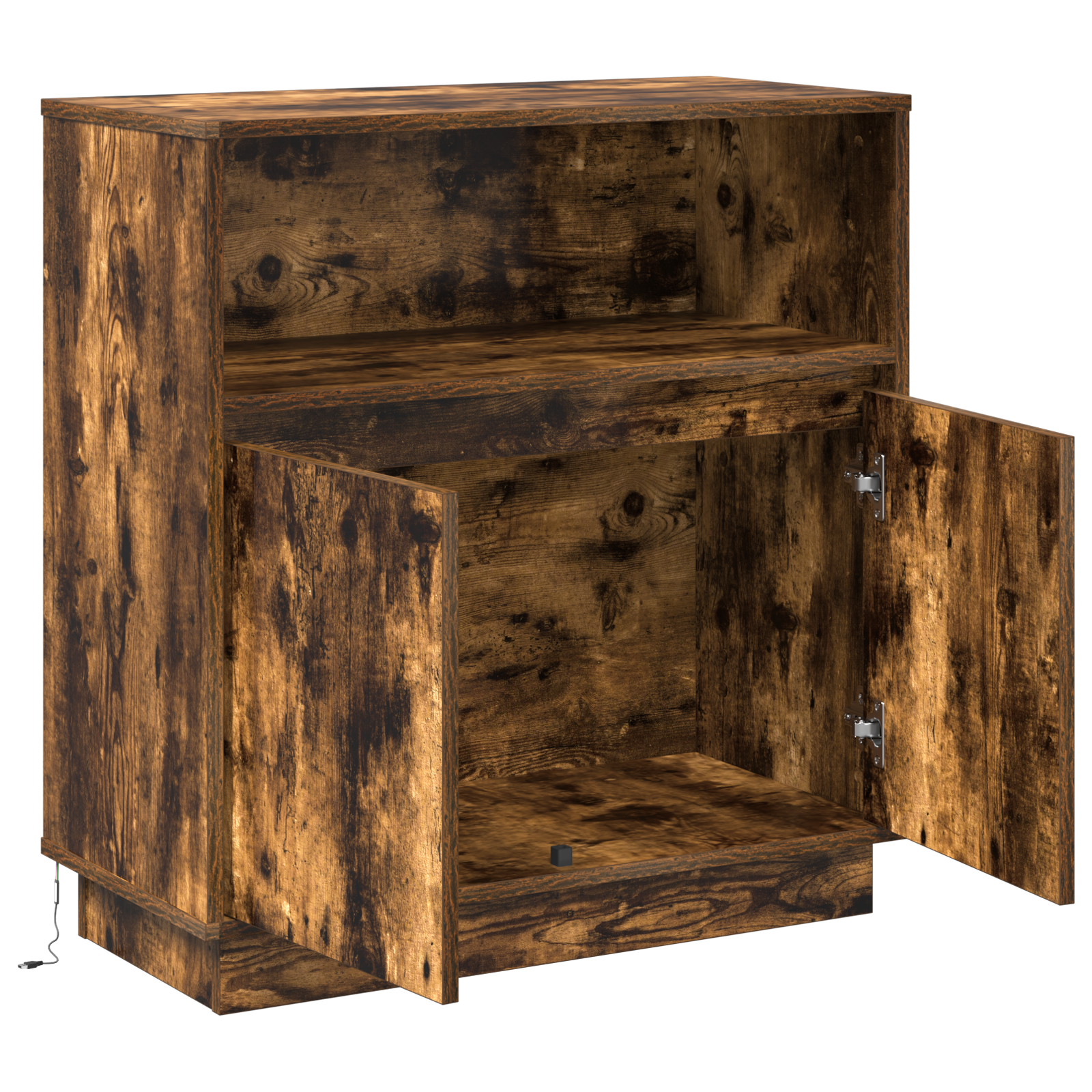 Sideboard with LED Smoked Oak 71x34,5x75 cm Engineered Wood - Image 6