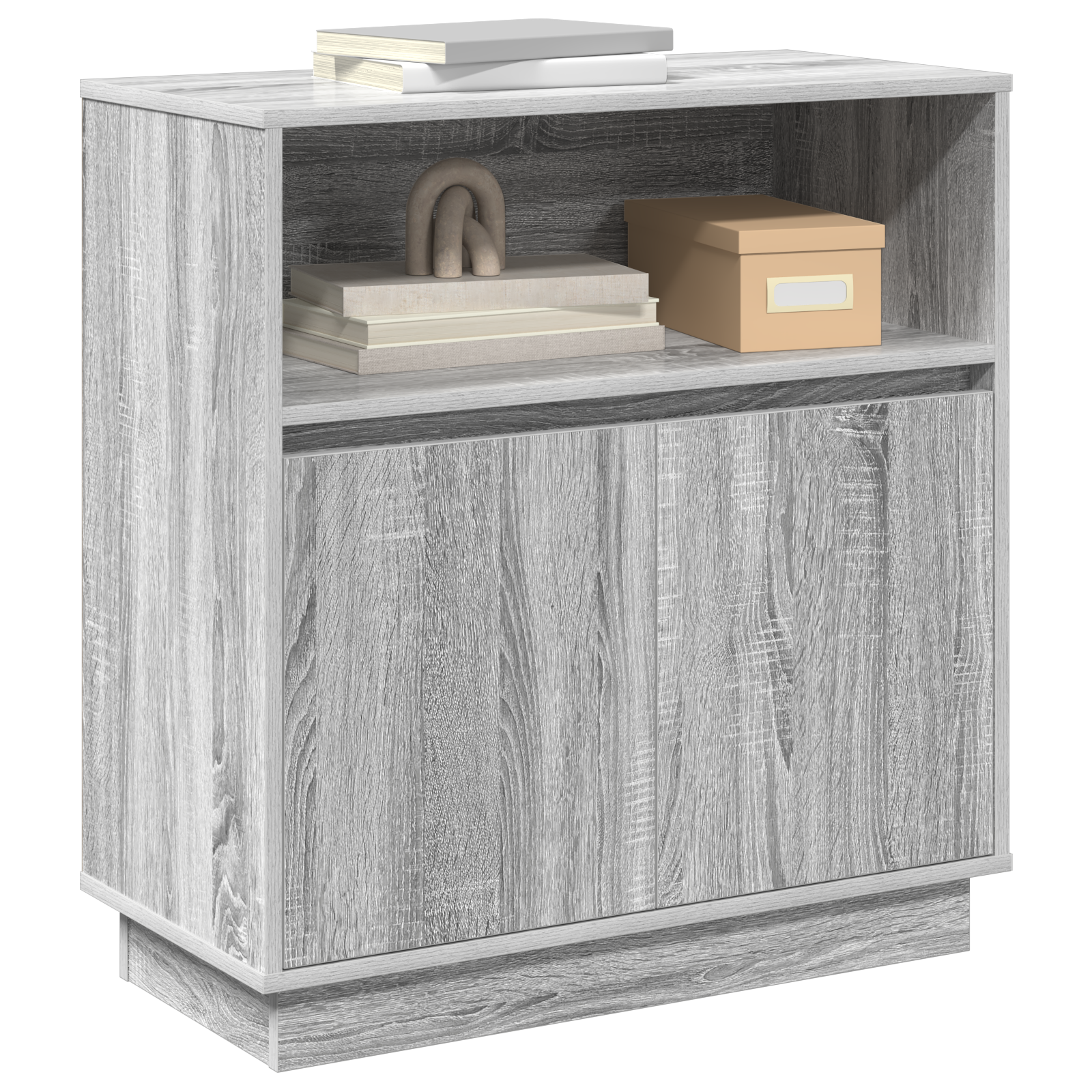 Sideboard with LED Grey Sonoma 71x34,5x75 cm Engineered Wood - Image 3