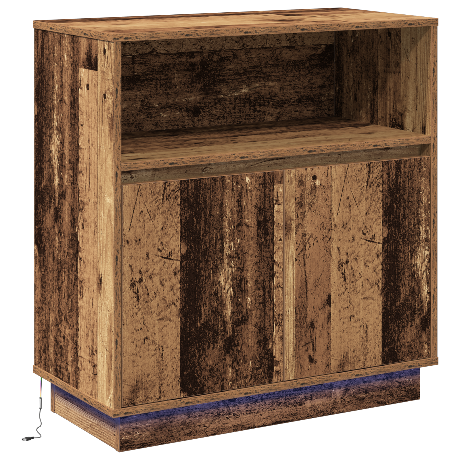 Sideboard with LED Old Wood 71x34,5x75 cm Engineered Wood - Image 2