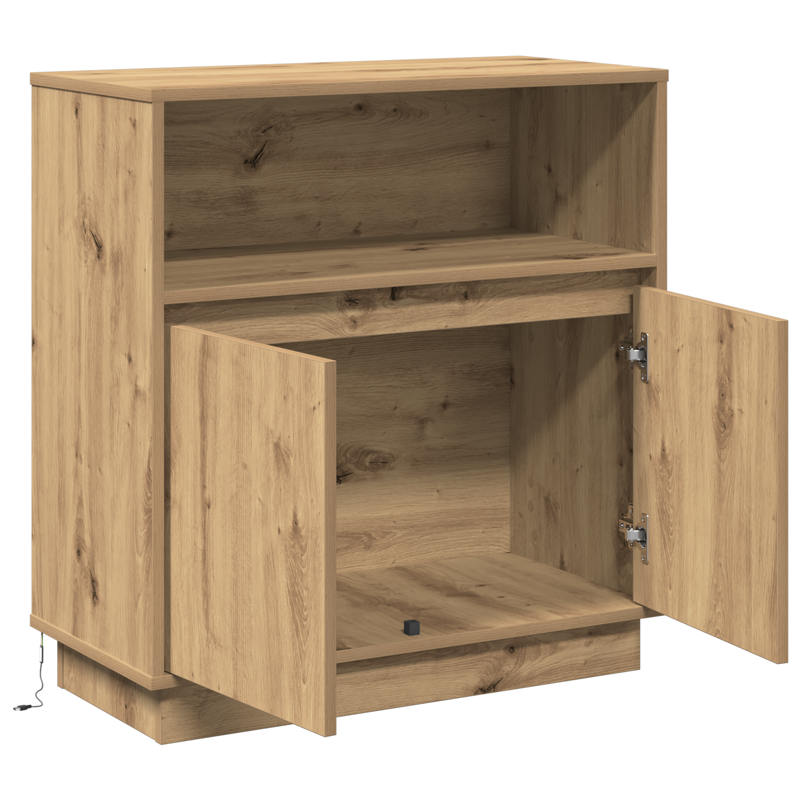 Sideboard with LED Artisan Oak 71x34,5x75 cm Engineered Wood - Image 6