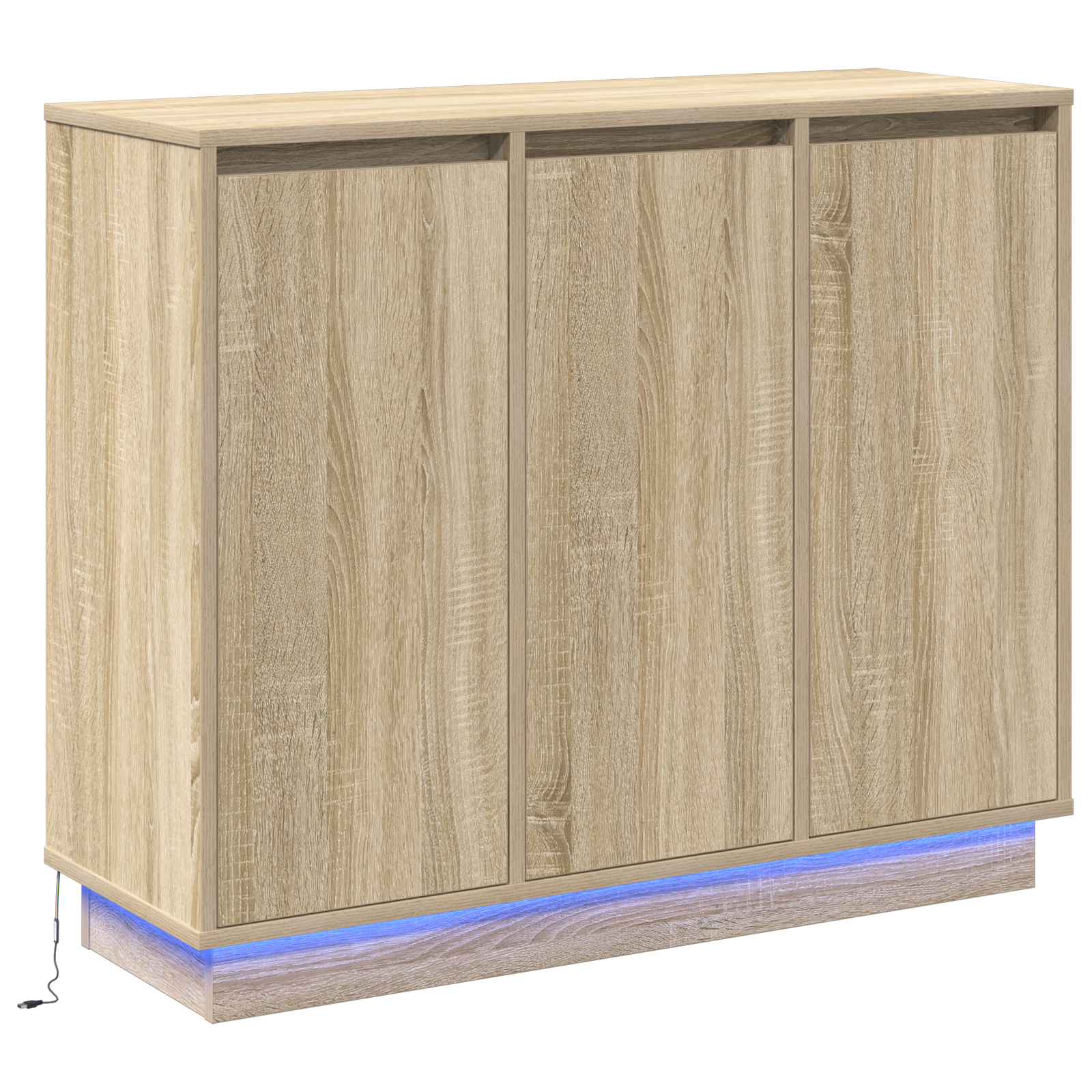 LED Sideboard in Sonoma Oak - 90x32x75 cm - Engineered Wood - Image 2