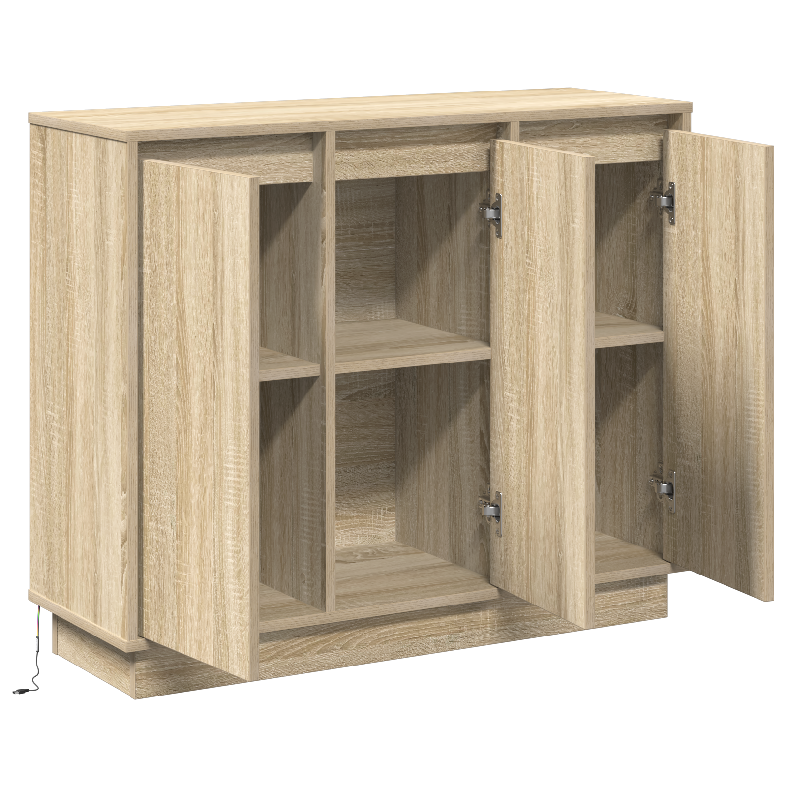 LED Sideboard in Sonoma Oak - 90x32x75 cm - Engineered Wood - Image 6