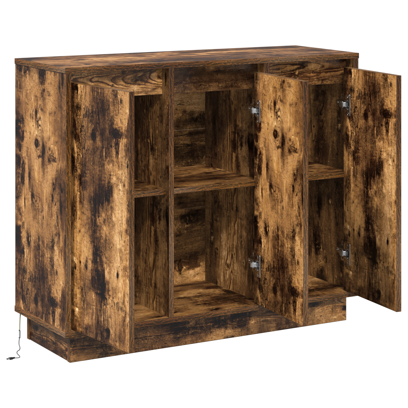 Sideboard with LED in Smoked Oak - 90x32x75 cm - Made of Engineered Wood - Image 6