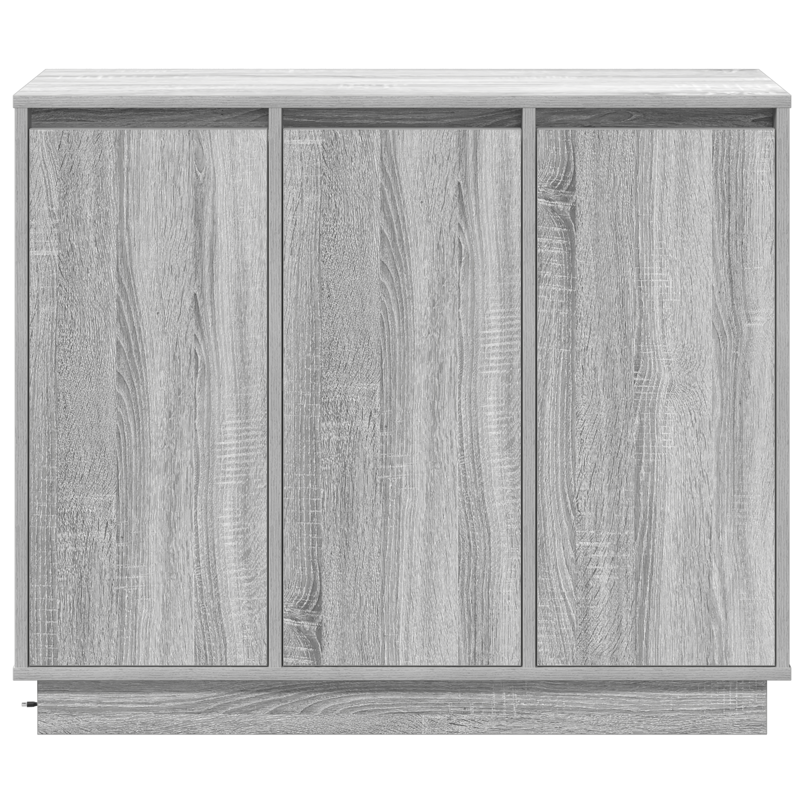 Sideboard with LED - Grey Sonoma, 90x32x75 cm, Made of Engineered Wood - Image 7