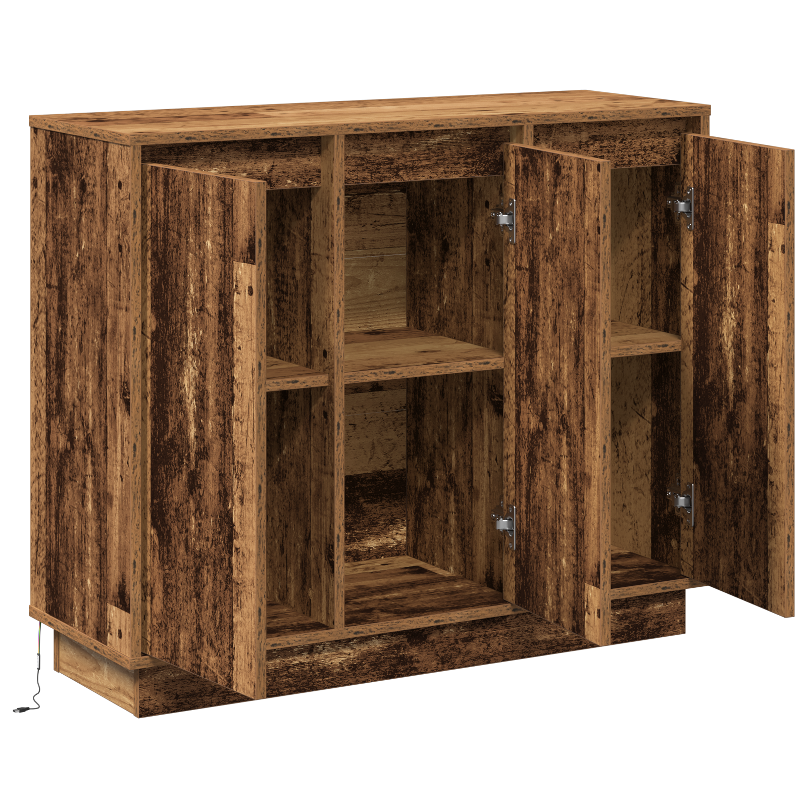 Sideboard with LED - Old Wood - 90x32x75 cm - Engineered Wood - Image 6