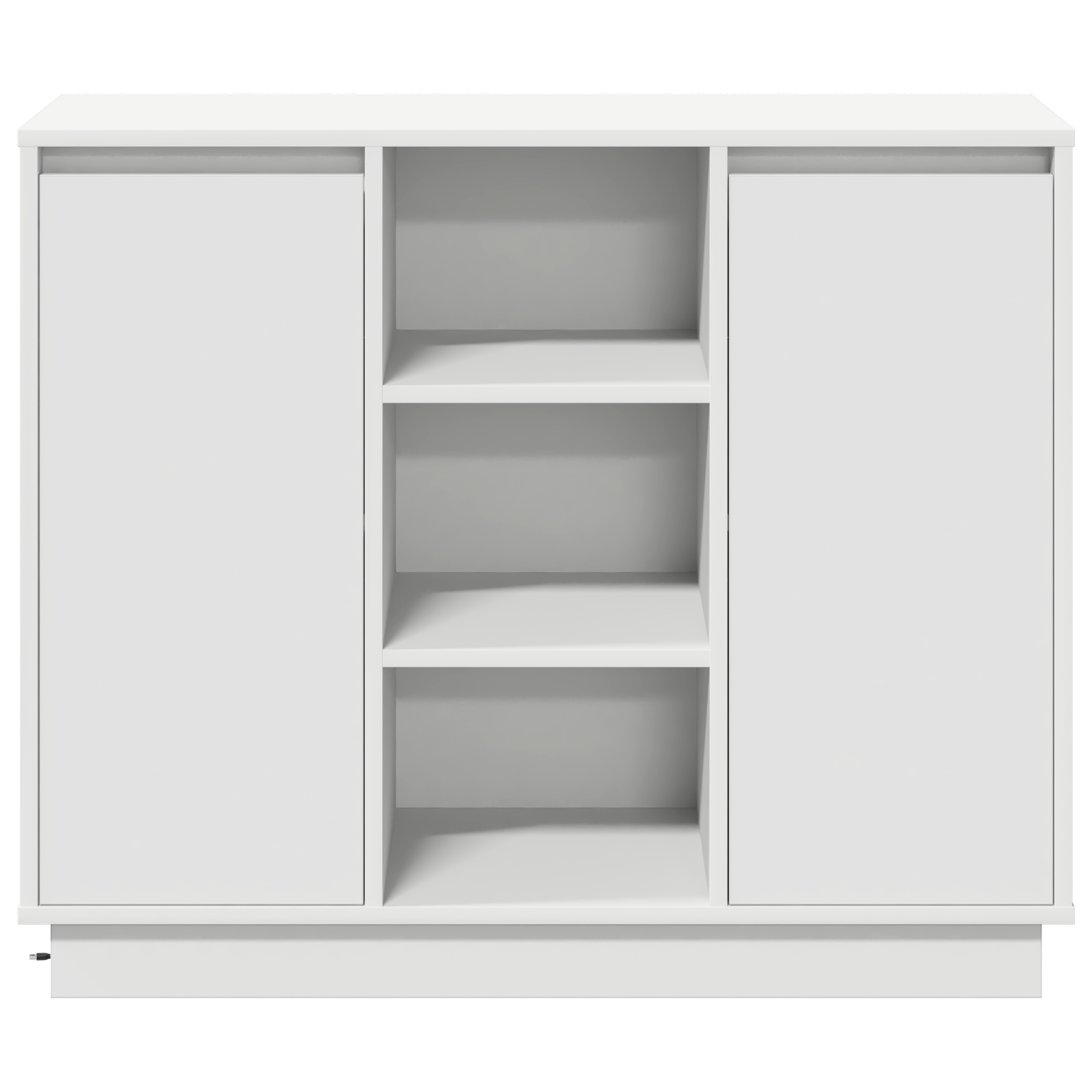 Sideboard with LED White 90x32x75 cm Engineered Wood - Image 7