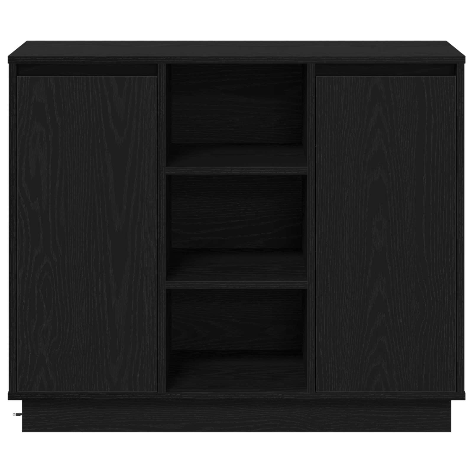 Sideboard with LED Black Oak 90x32x75 cm Engineered Wood - Image 7
