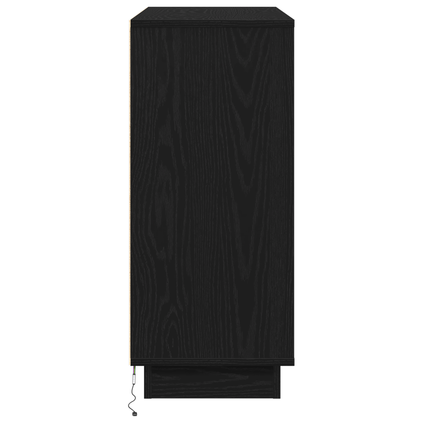 Sideboard with LED Black Oak 90x32x75 cm Engineered Wood - Image 8