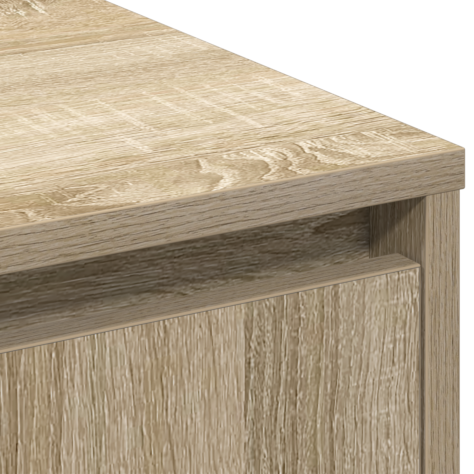 Sideboard with LED Sonoma Oak 90x32x75 cm Engineered Wood - Image 10