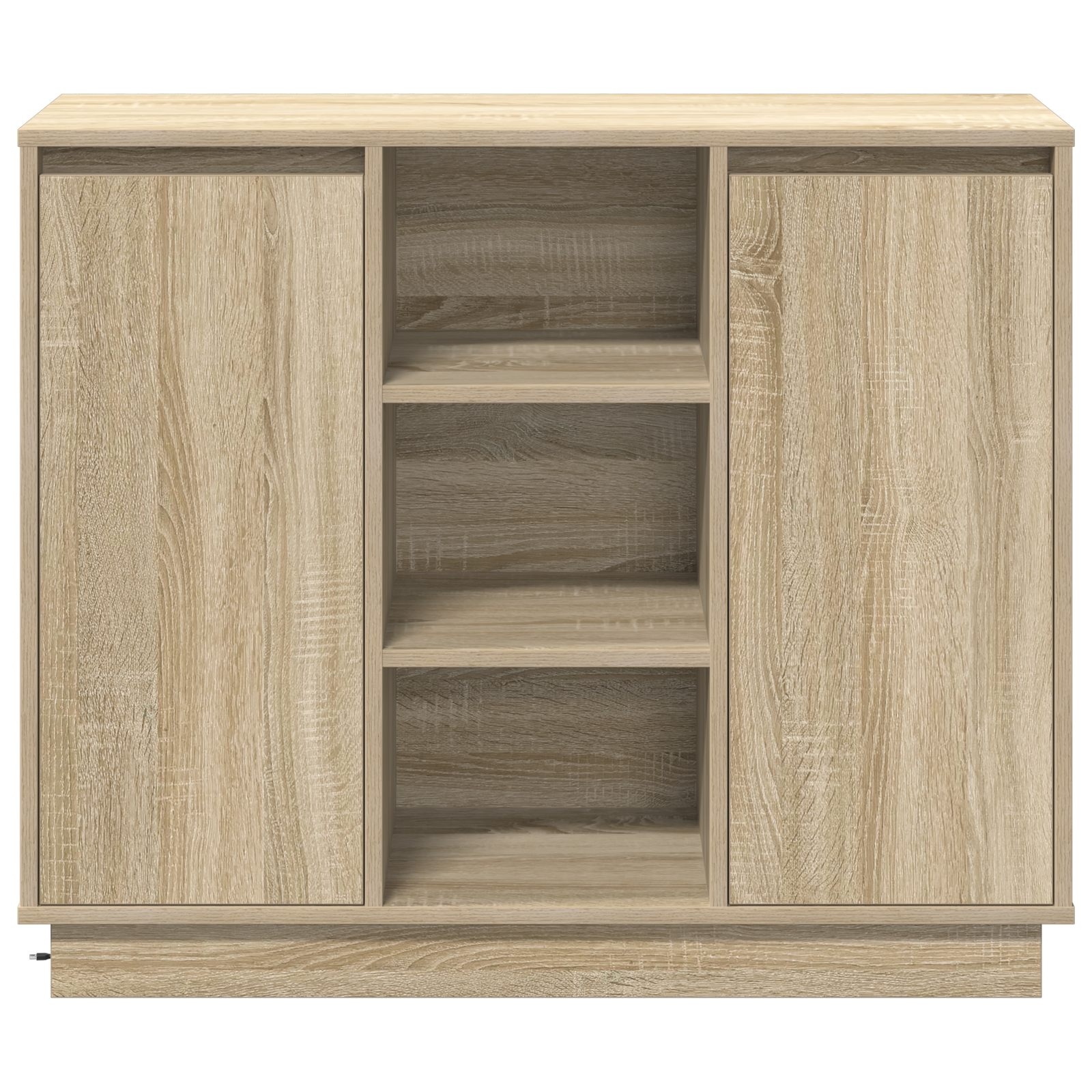 Sideboard with LED Sonoma Oak 90x32x75 cm Engineered Wood - Image 7