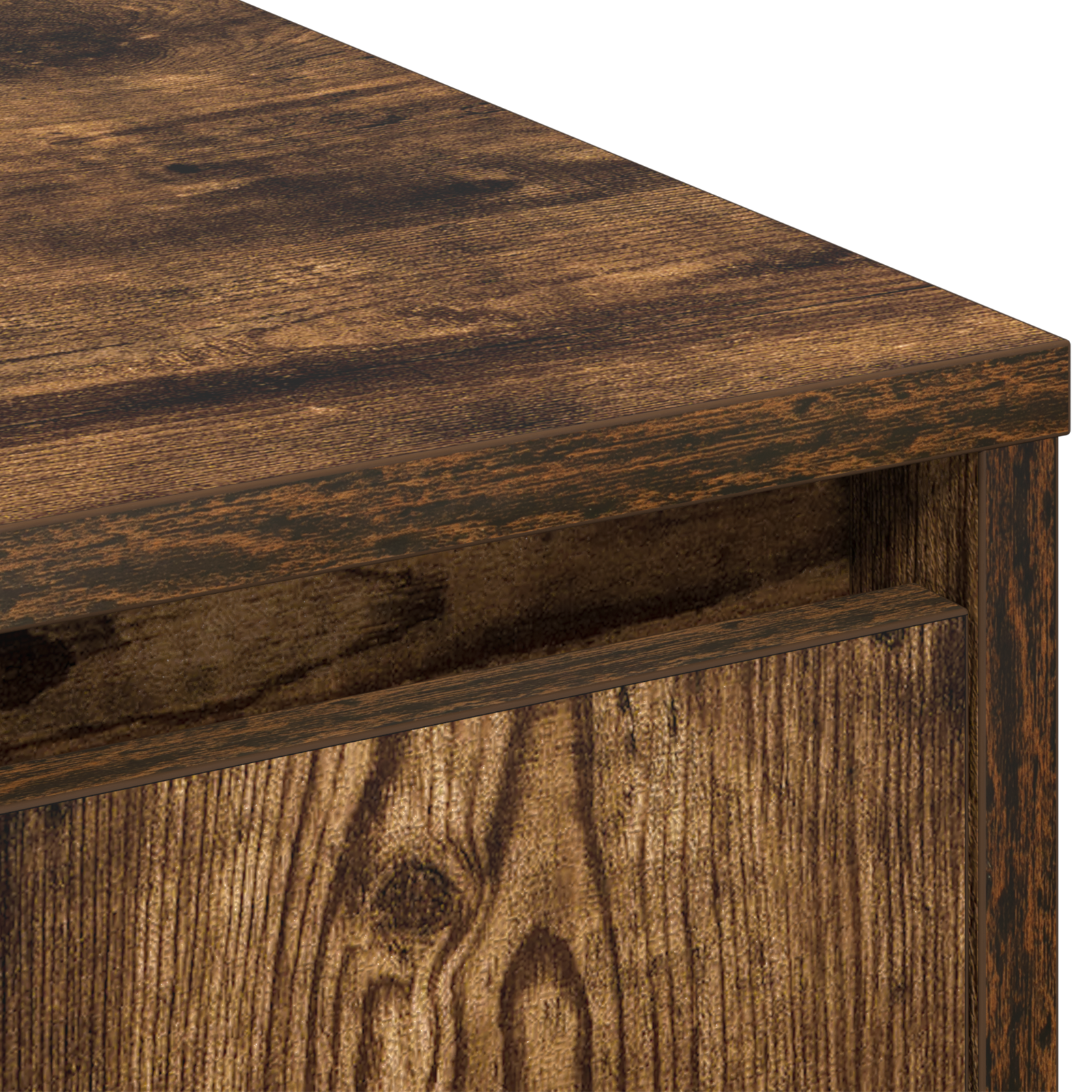 Sideboard with LED Smoked Oak 90x32x75 cm Engineered Wood - Image 10