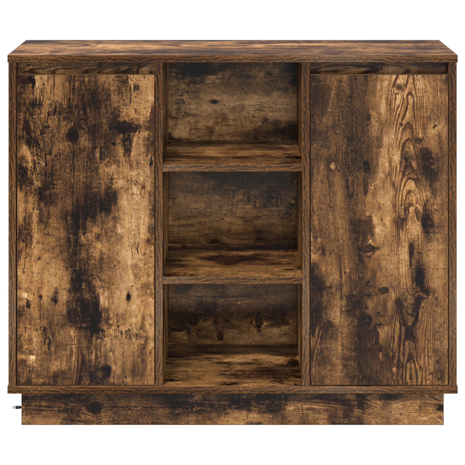 Sideboard with LED Smoked Oak 90x32x75 cm Engineered Wood - Image 7