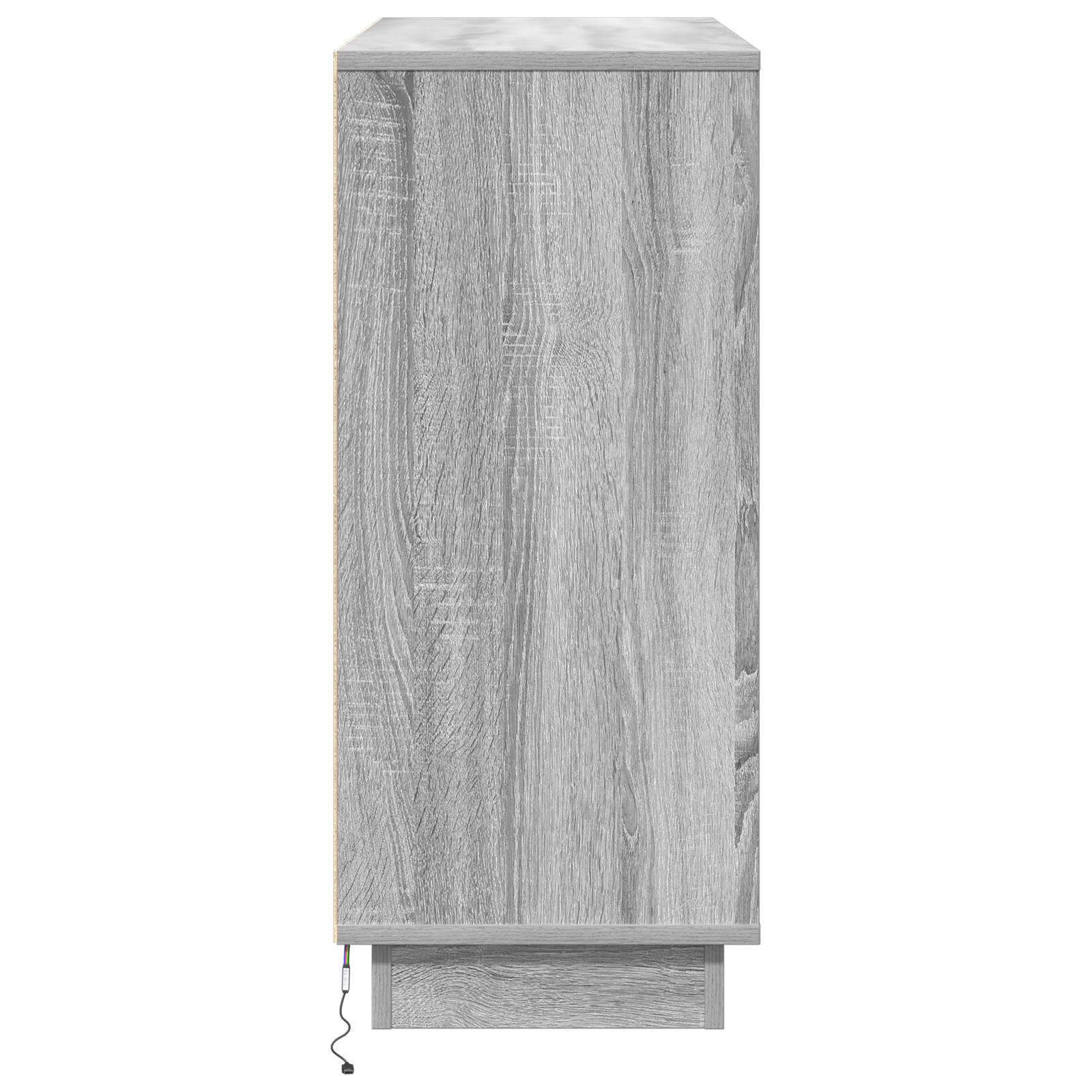 Sideboard with LED Grey Sonoma 90x32x75 cm Engineered Wood - Image 8