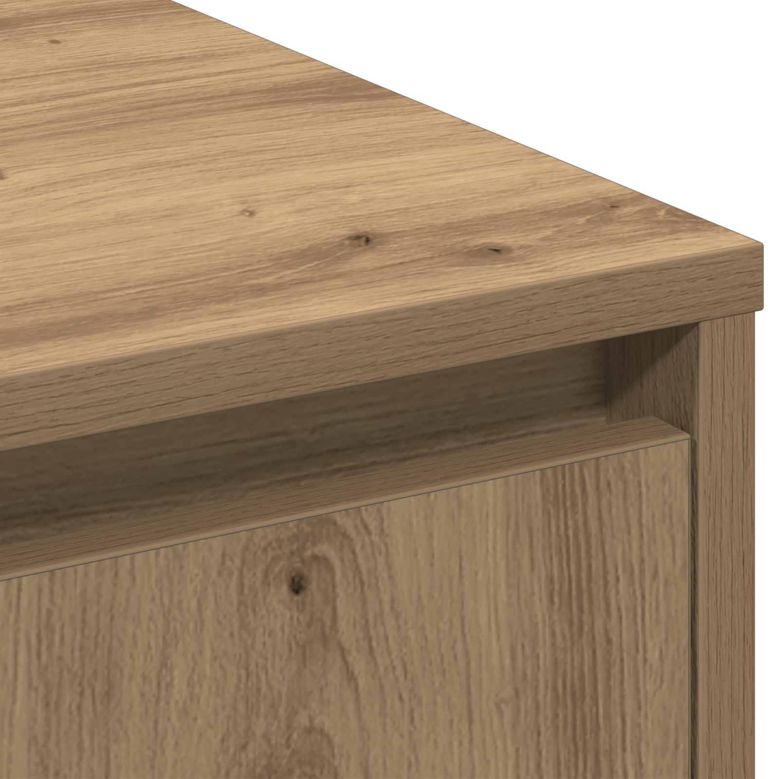 Sideboard with LED Artisan Oak 90x32x75 cm Engineered Wood - Image 10