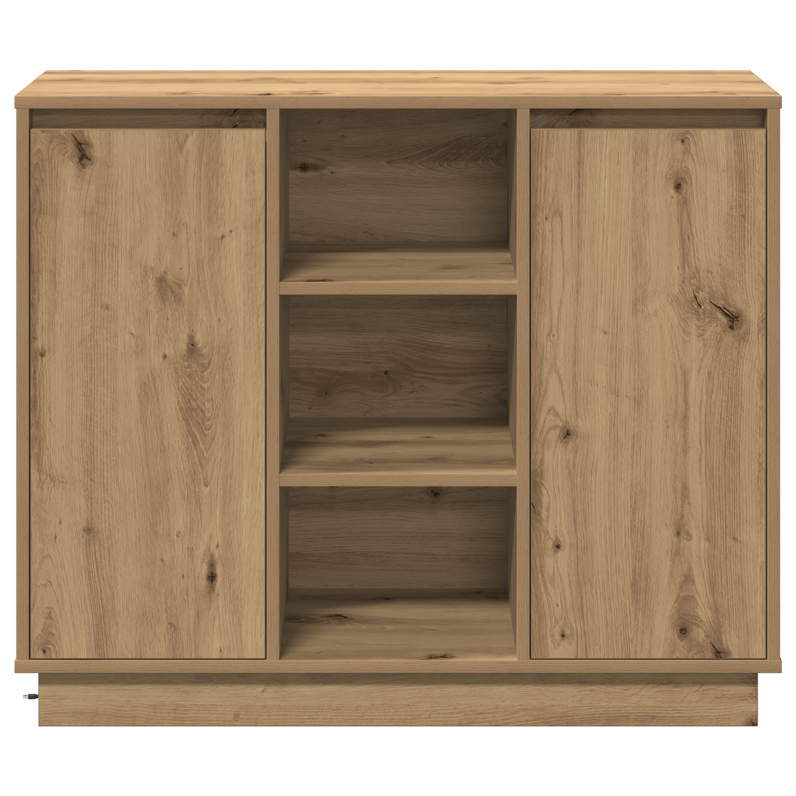 Sideboard with LED Artisan Oak 90x32x75 cm Engineered Wood - Image 7