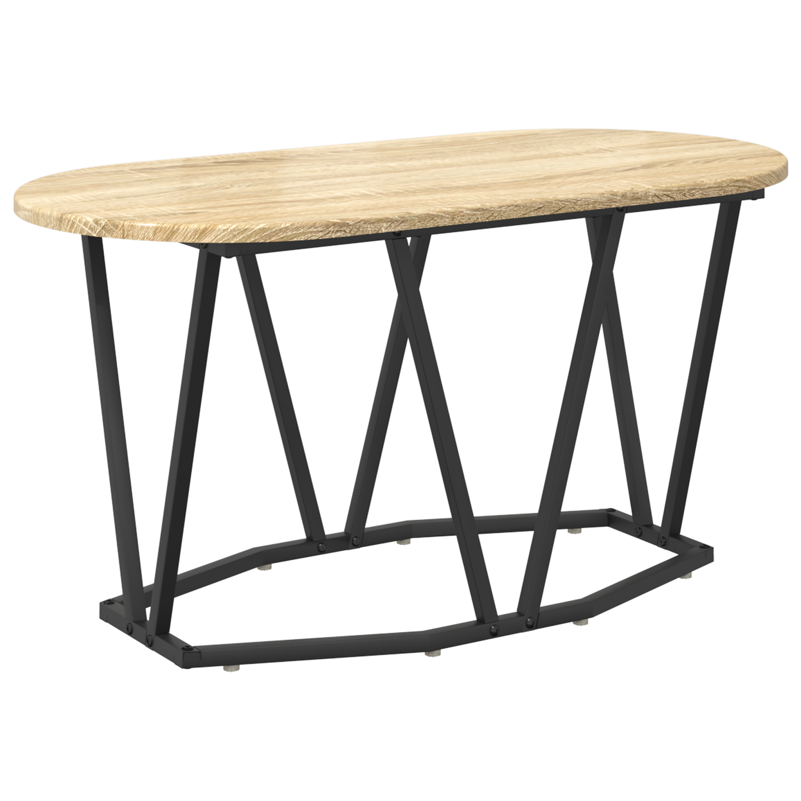 Coffee Table in Sonoma Oak - 80x40x40.5 cm - Made of Engineered Wood and Metal - Image 2