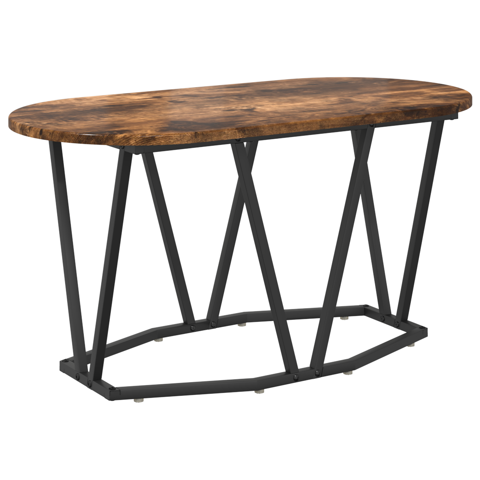Coffee Table in Smoked Oak - 80x40x40.5 cm, Made from Engineered Wood and Metal - Image 2