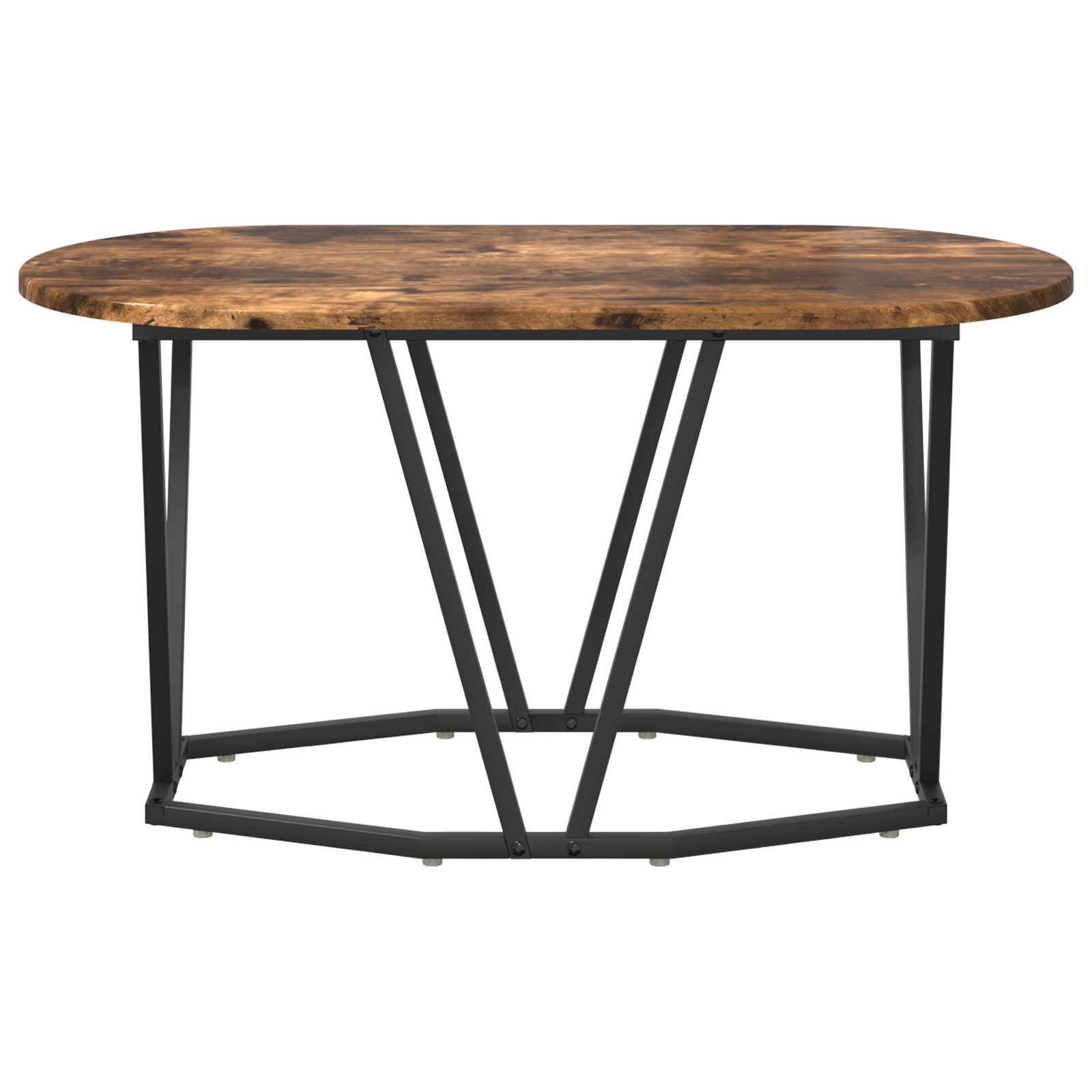 Coffee Table in Smoked Oak - 80x40x40.5 cm, Made from Engineered Wood and Metal - Image 4
