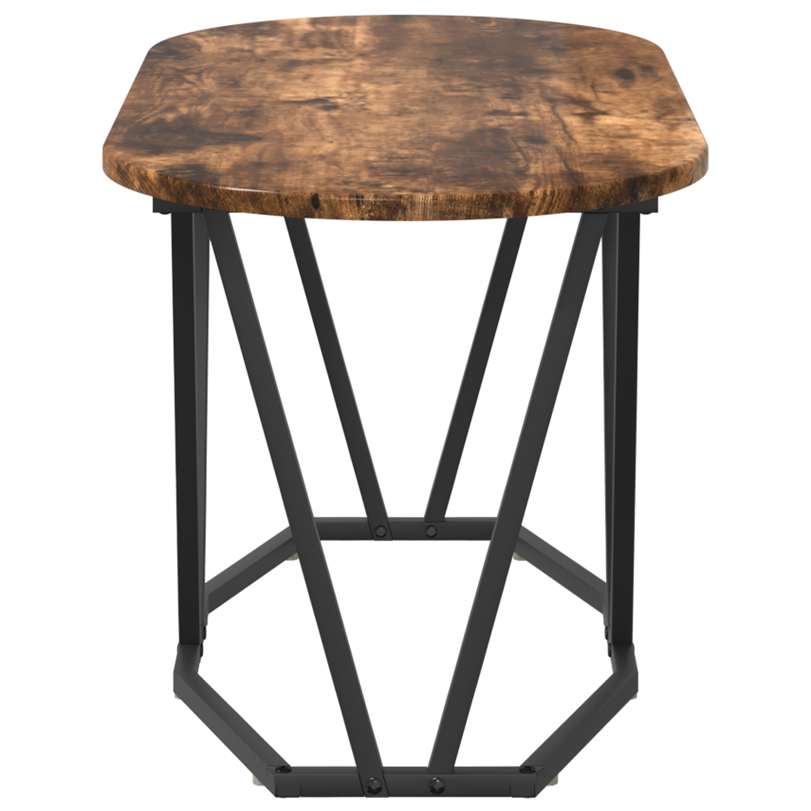 Coffee Table in Smoked Oak - 80x40x40.5 cm, Made from Engineered Wood and Metal - Image 5