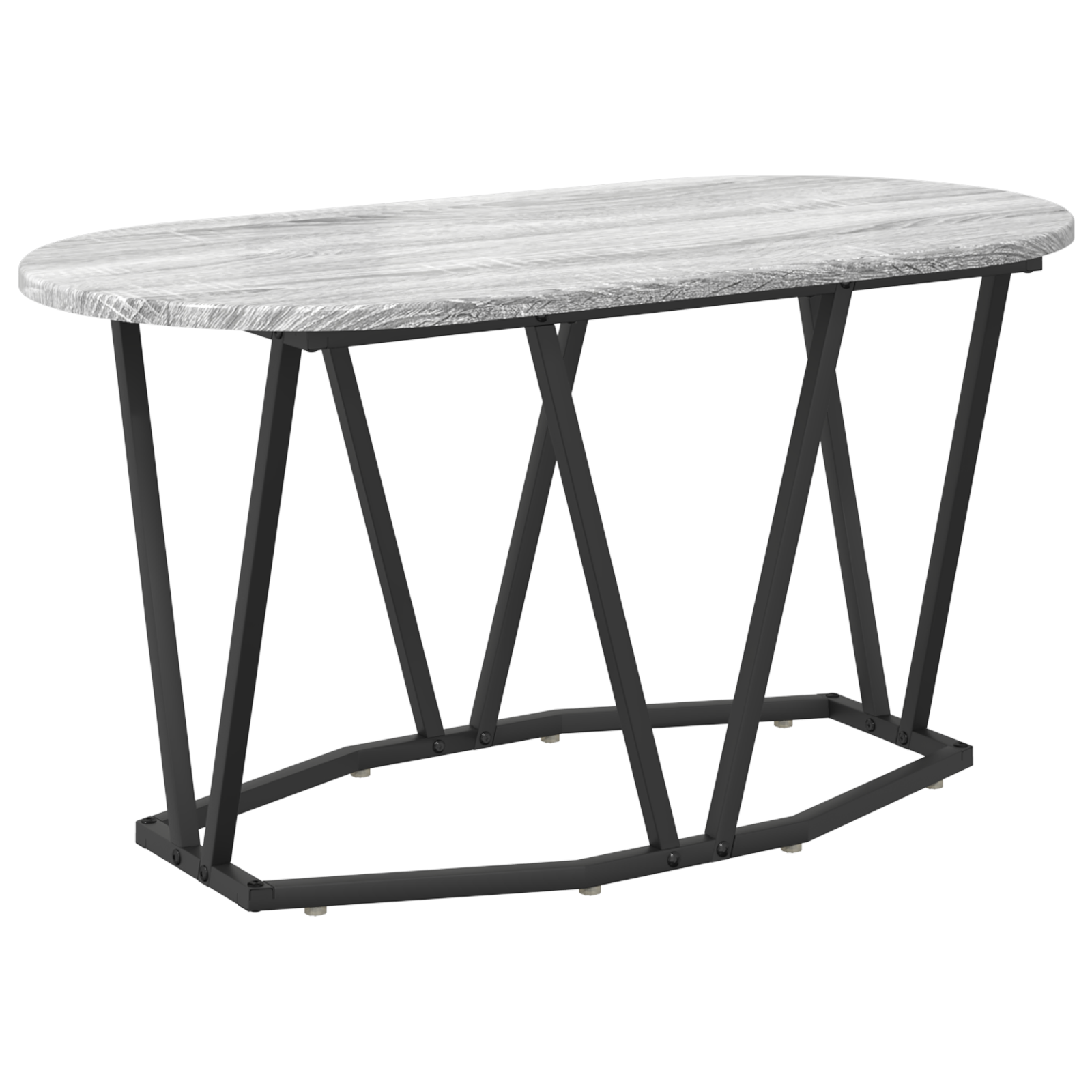 Grey Sonoma Coffee Table - 80x40x40.5 cm, Made from Engineered Wood and Metal - Image 2