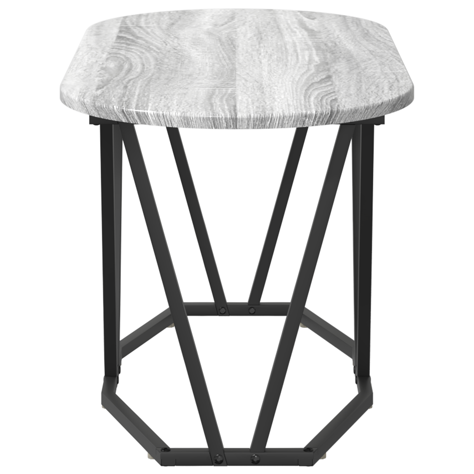 Grey Sonoma Coffee Table - 80x40x40.5 cm, Made from Engineered Wood and Metal - Image 5