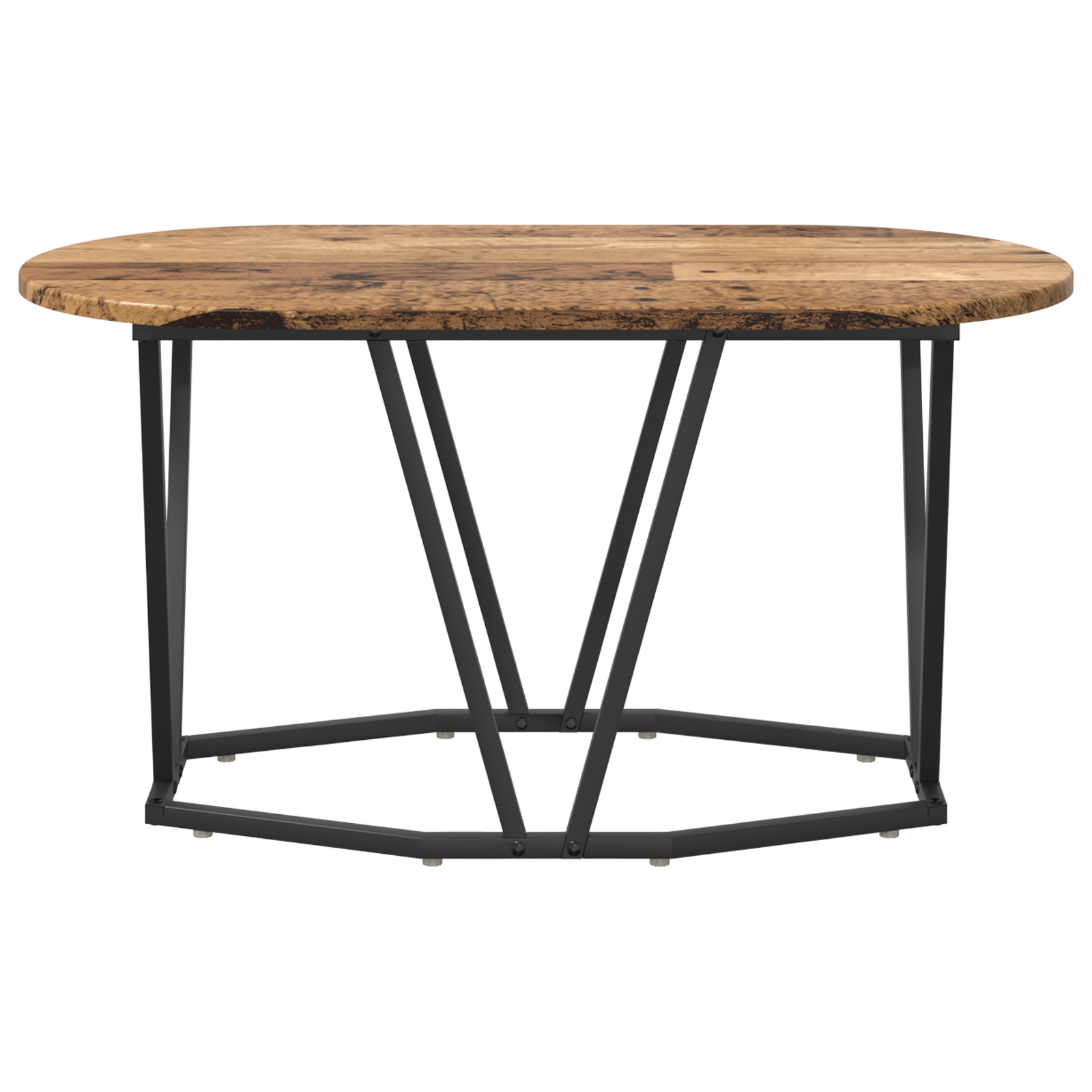 Coffee Table Old Wood 80x40x40.5 cm Engineered Wood and Metal - Image 4