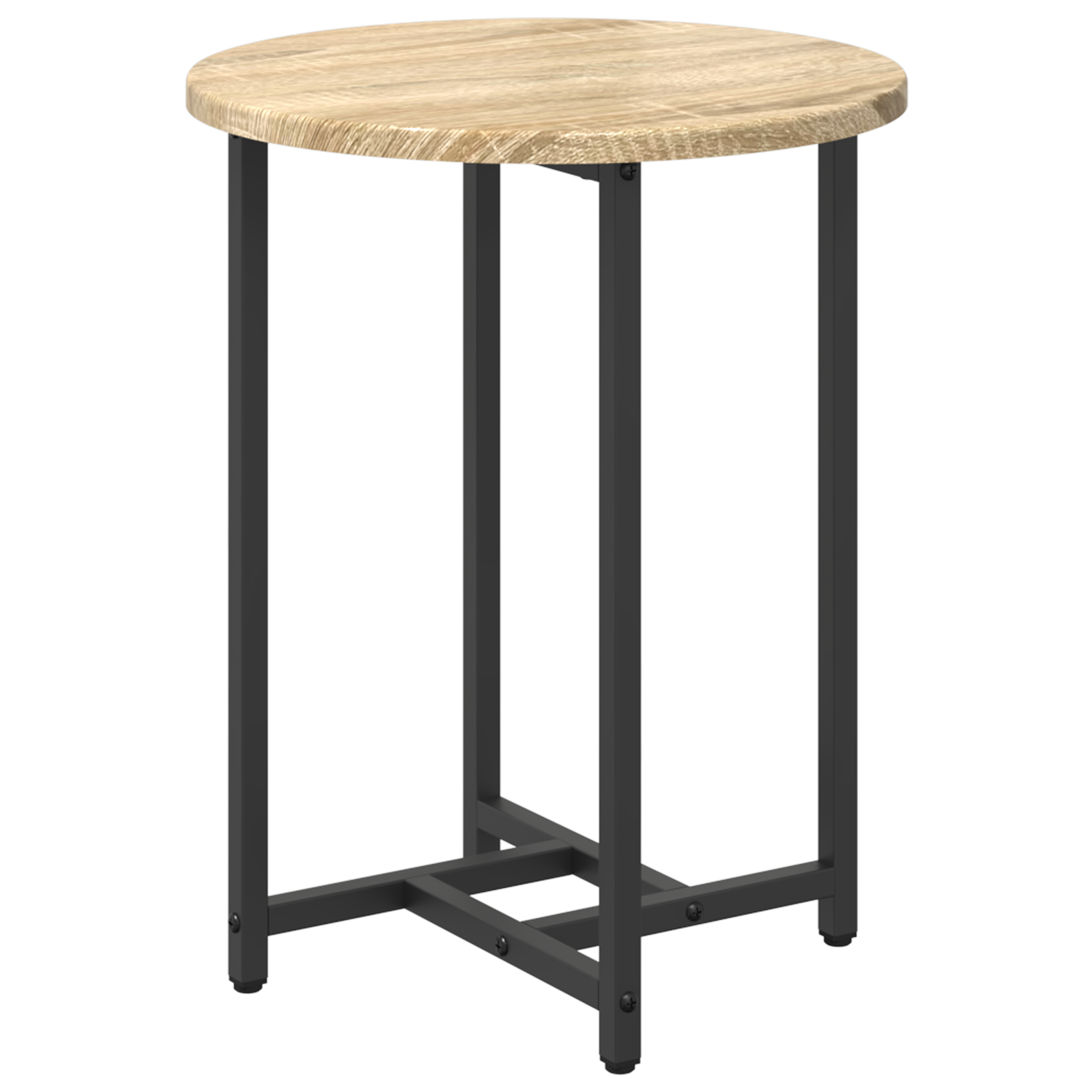 Side Table Set of 2 in Sonoma Oak Wood and Metal - Image 5