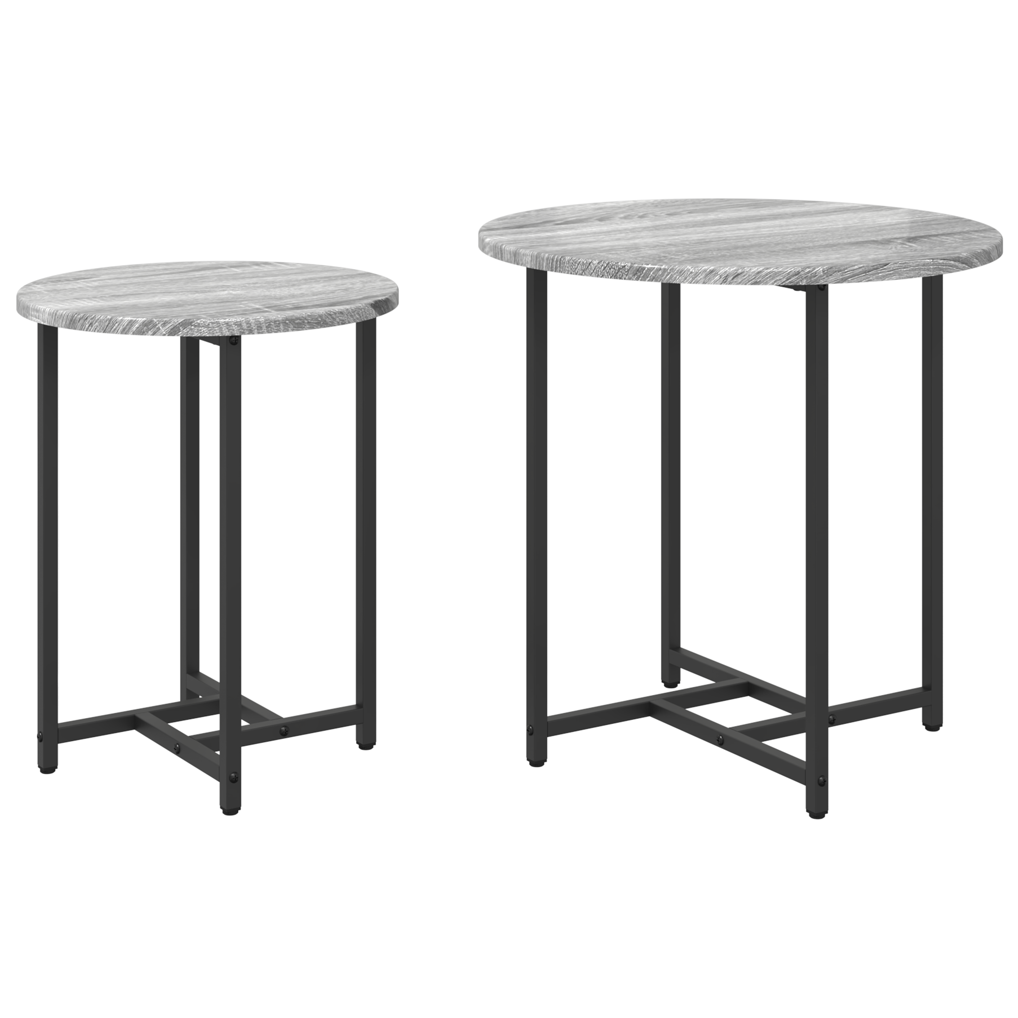 Side Table 2 pcs Grey Sonoma Engineered Wood and Metal - Image 2
