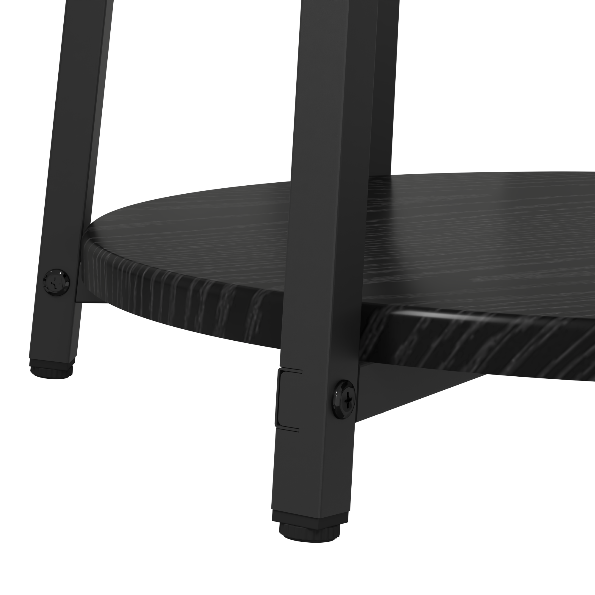 Side Table Set of 2 - Black Oak Engineered Wood and Metal - Image 8