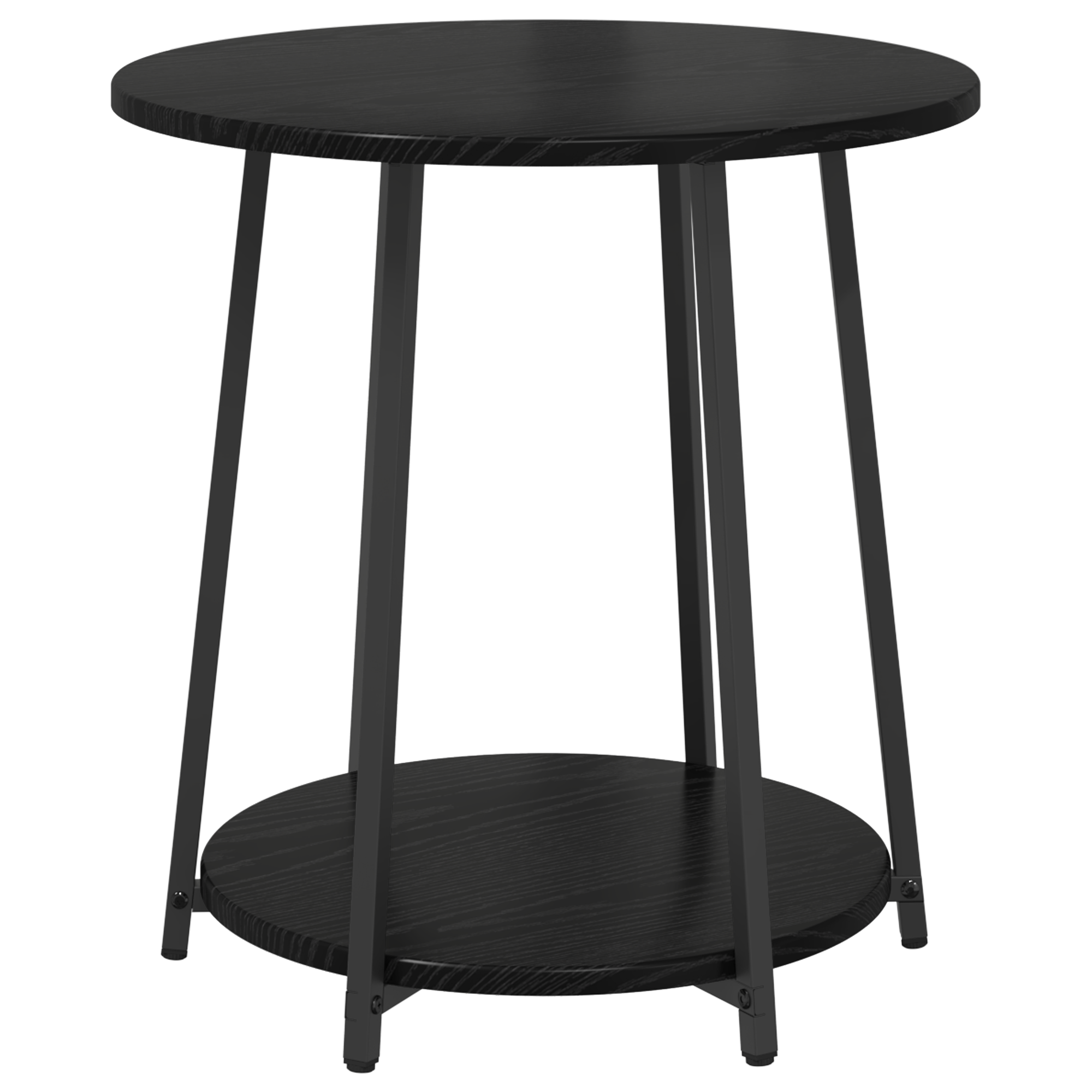 Side Table Set of 2 - Black Oak Engineered Wood and Metal - Image 5