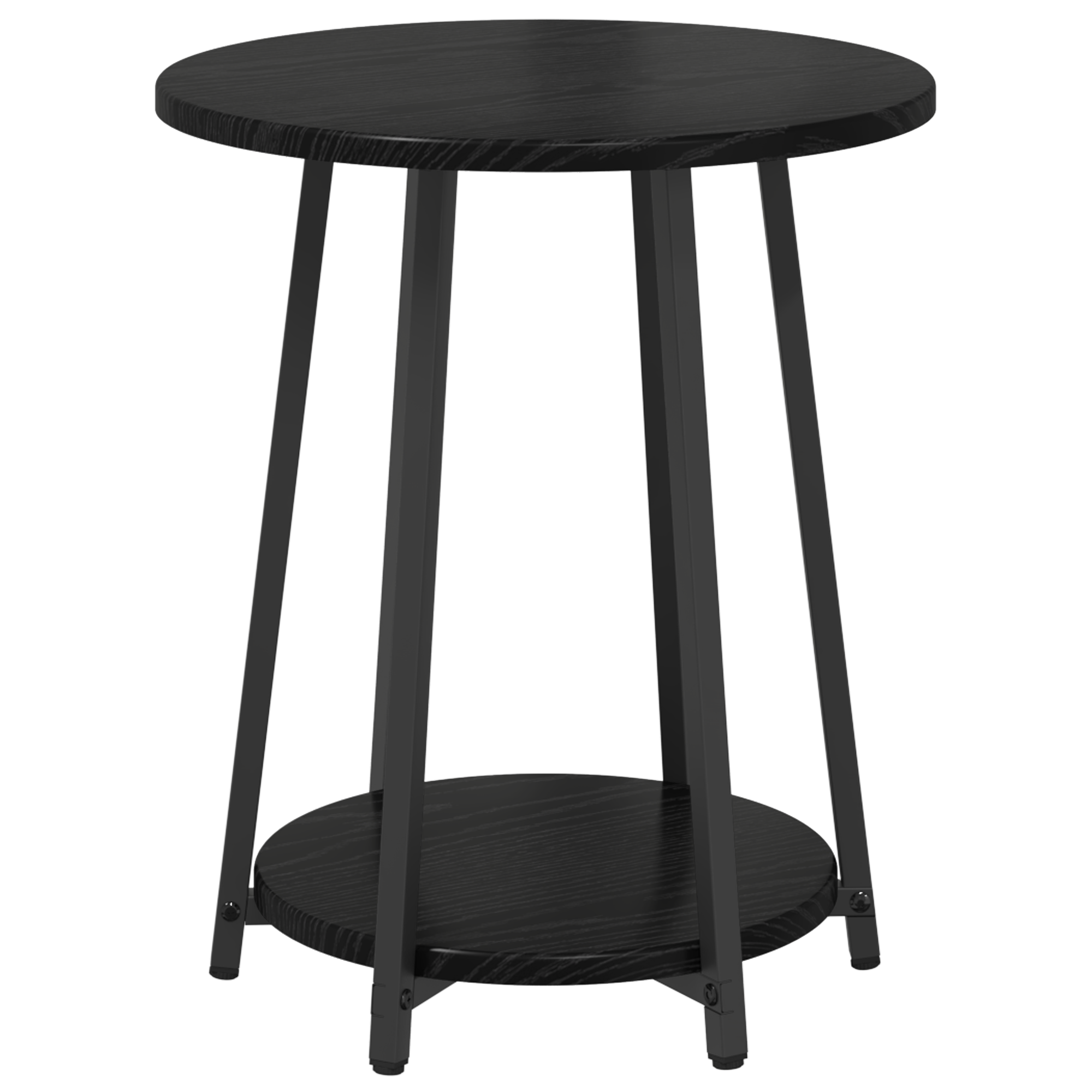Side Table Set of 2 - Black Oak Engineered Wood and Metal - Image 6