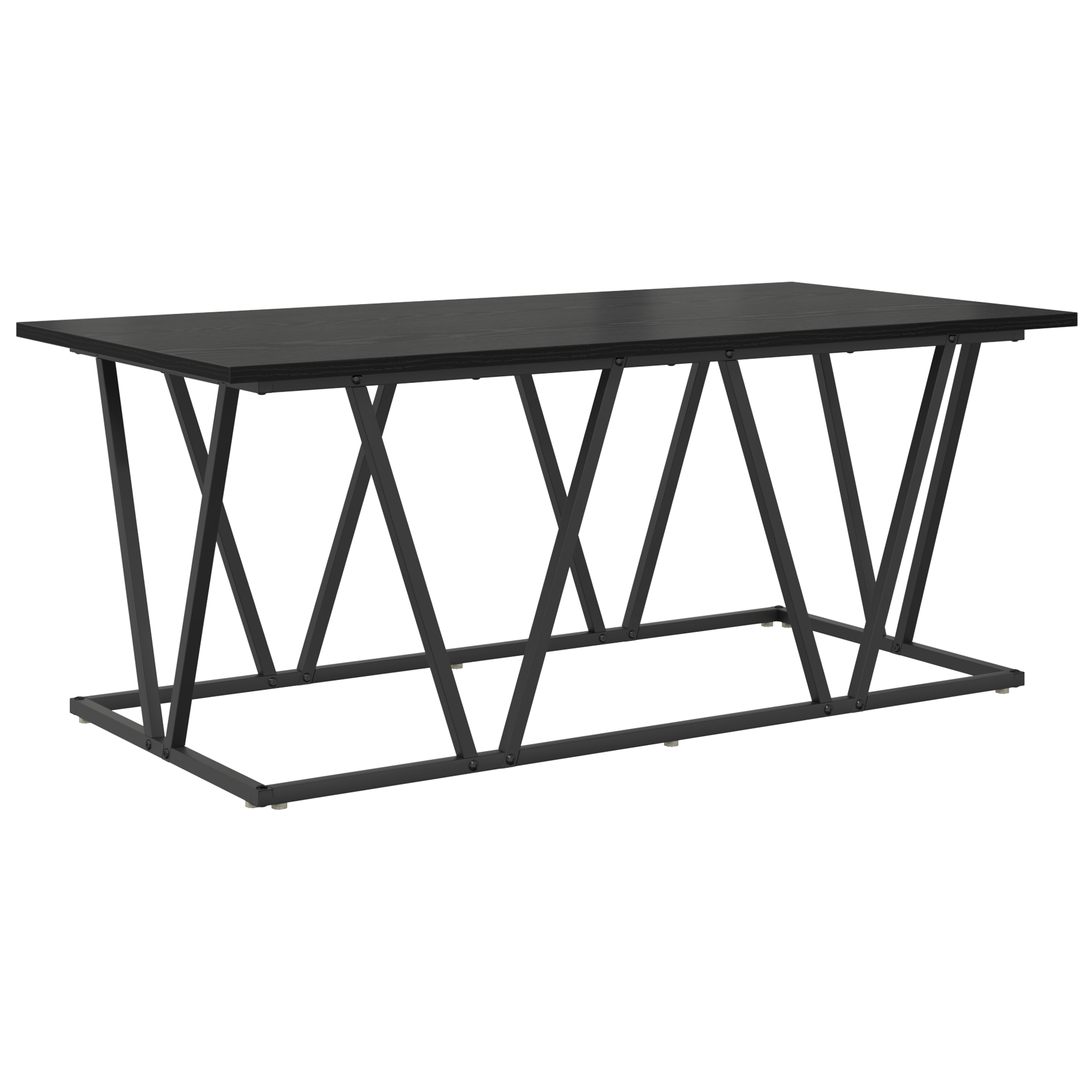 Coffee Table in Black Oak - 100x50x40 cm - Made from Engineered Wood and Metal - Image 2