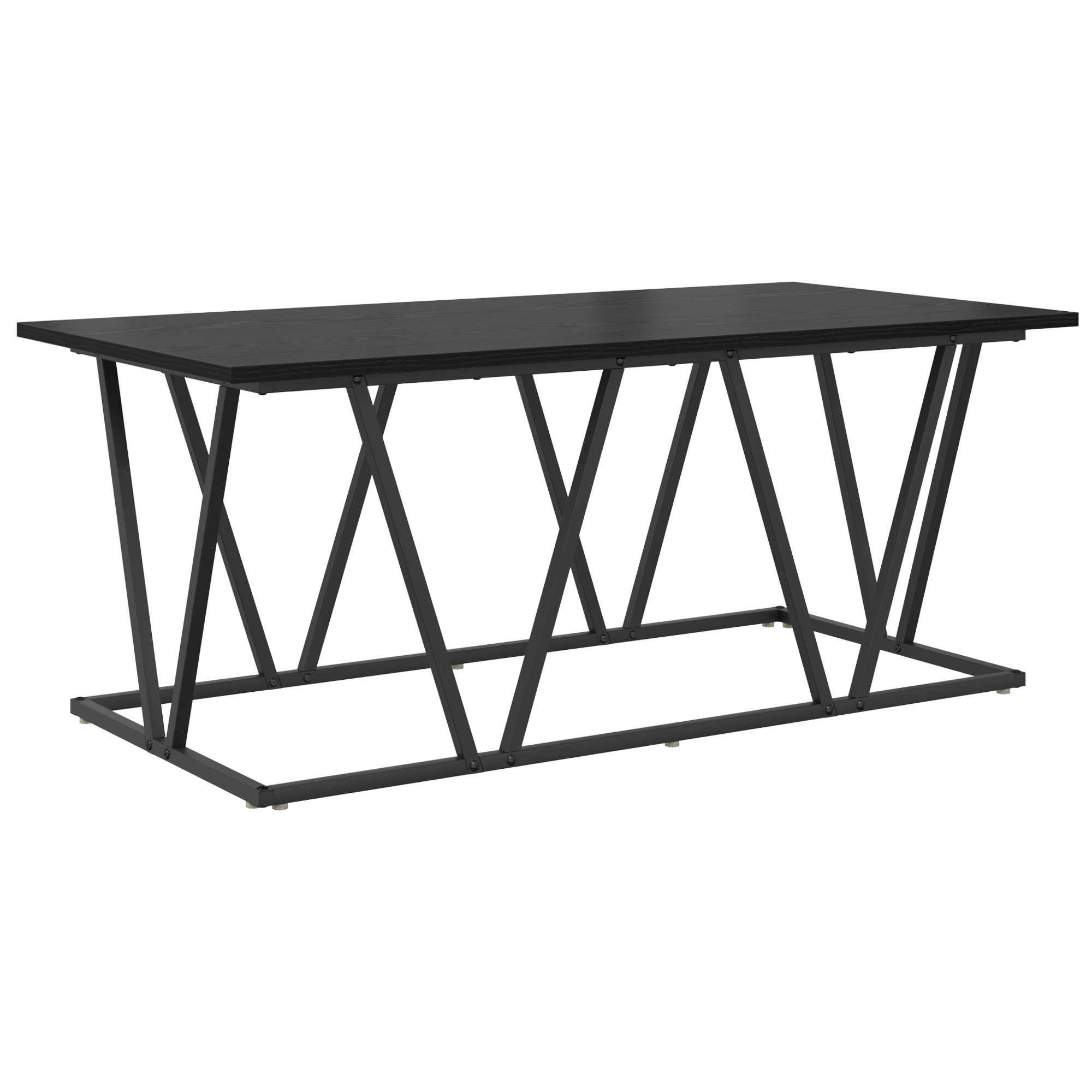 Coffee Table in Black Oak - 100x50x40 cm - Made from Engineered Wood and Metal - Image 6