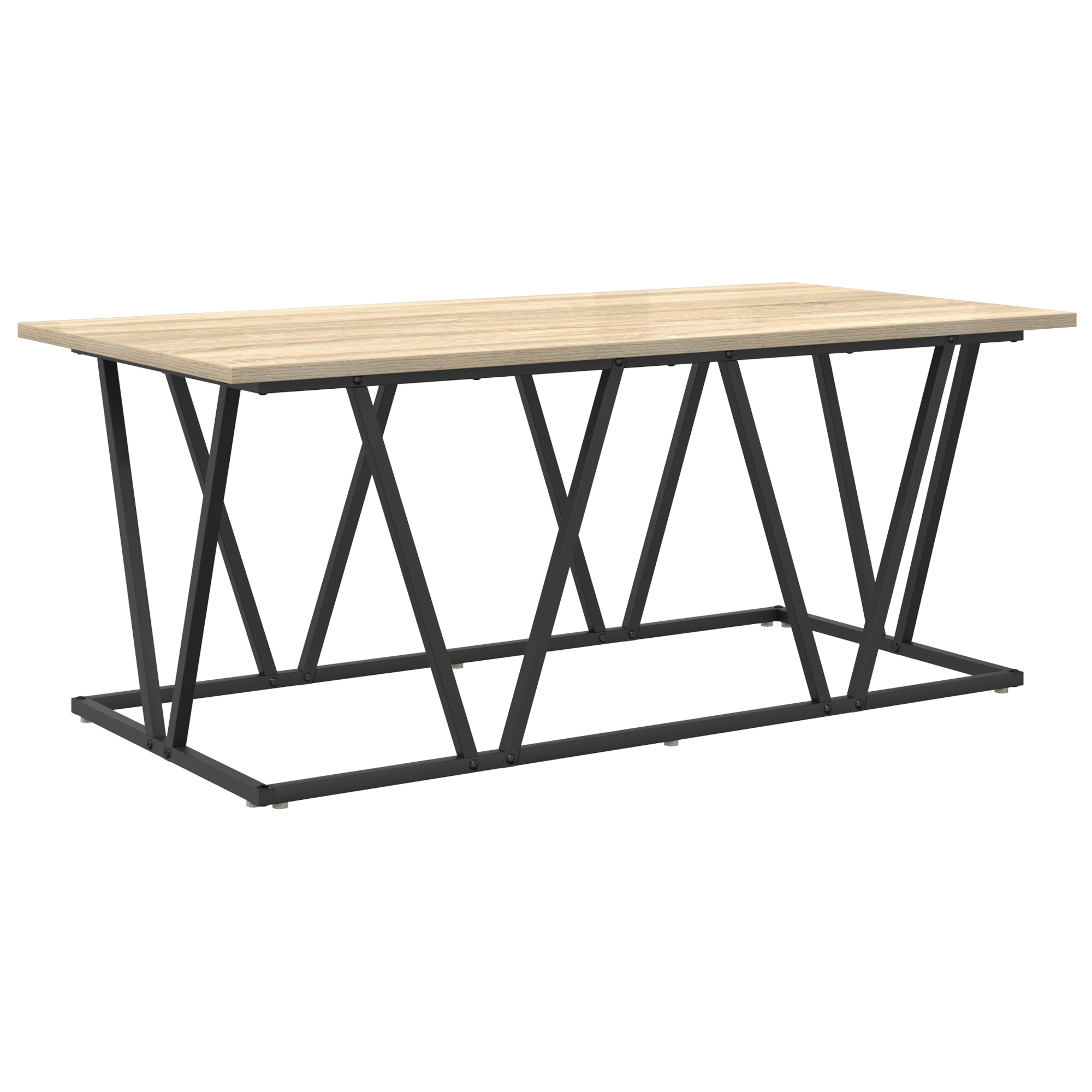 Coffee Table Sonoma Oak 100x50x40 cm Made of Engineered Wood and Metal - Image 2