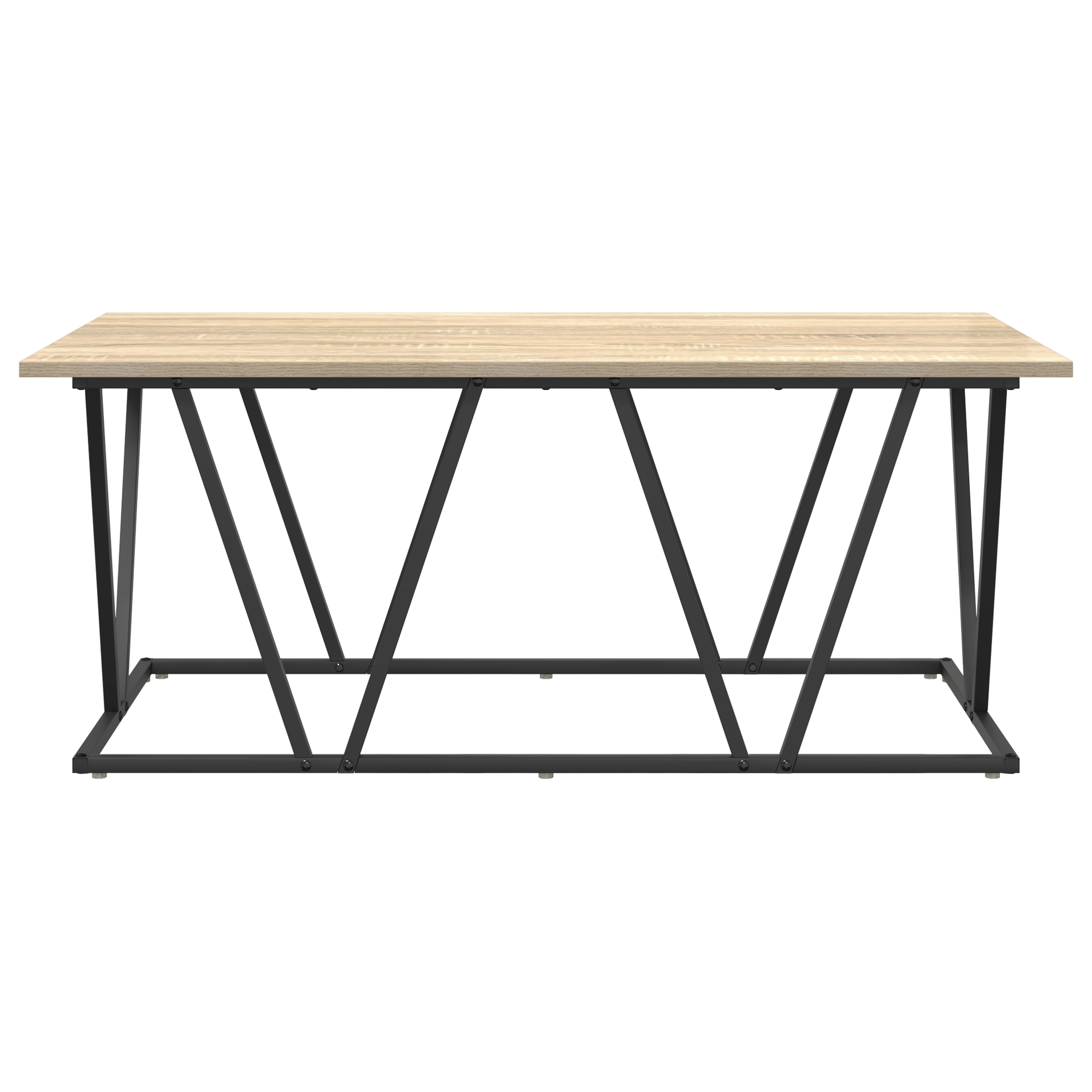 Coffee Table Sonoma Oak 100x50x40 cm Made of Engineered Wood and Metal - Image 4