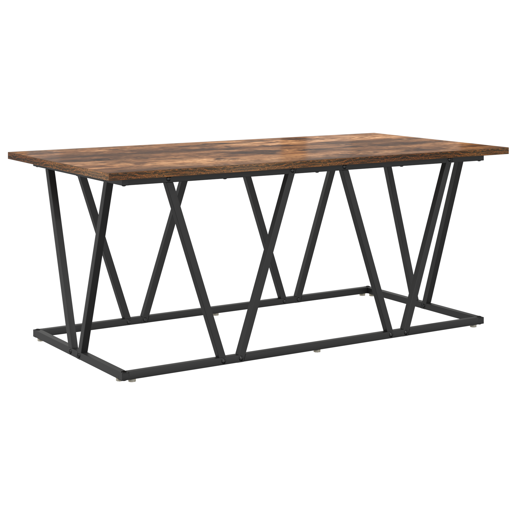 Coffee Table - Smoked Oak - 100x50x40 cm - Engineered Wood and Metal - Image 6