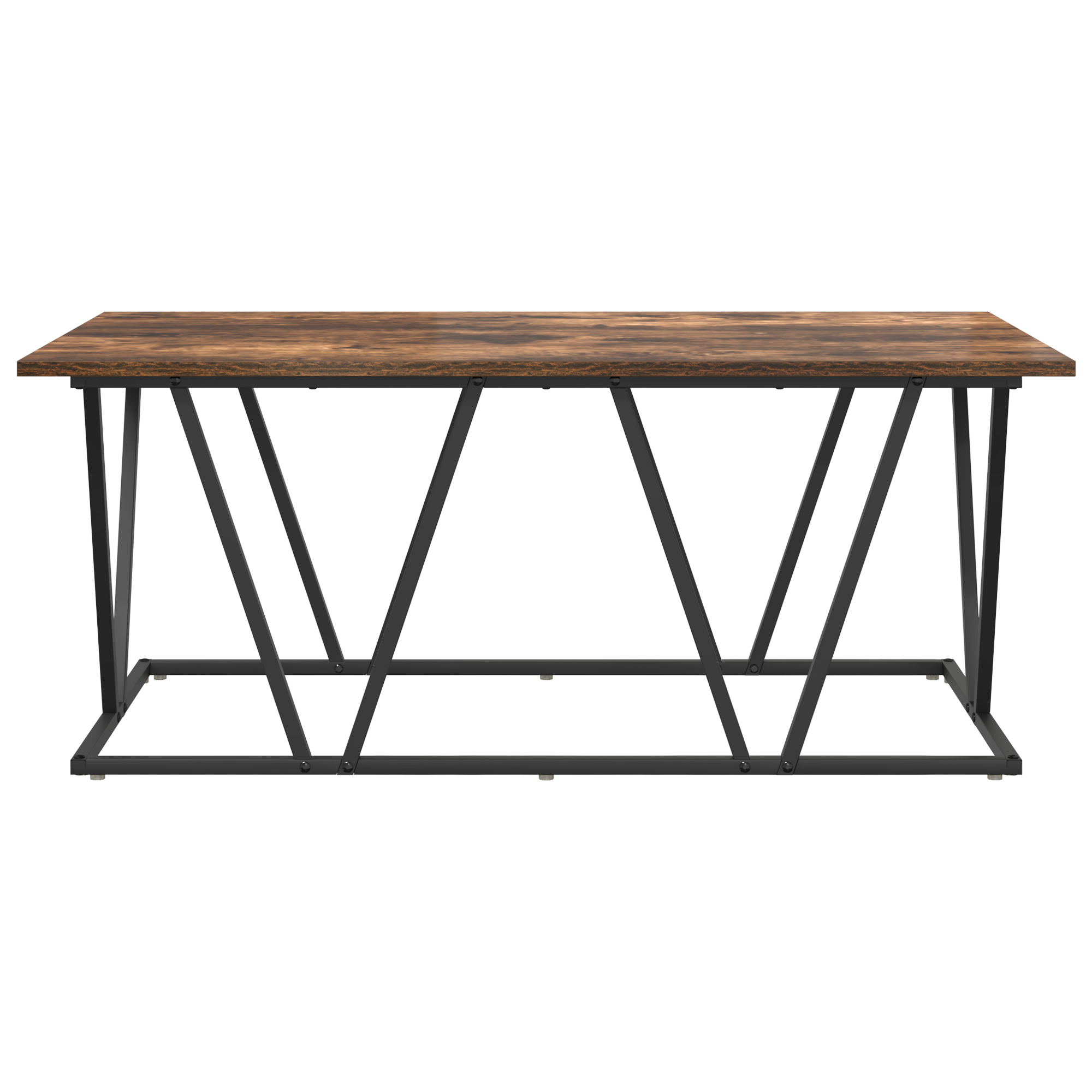 Coffee Table - Smoked Oak - 100x50x40 cm - Engineered Wood and Metal - Image 4