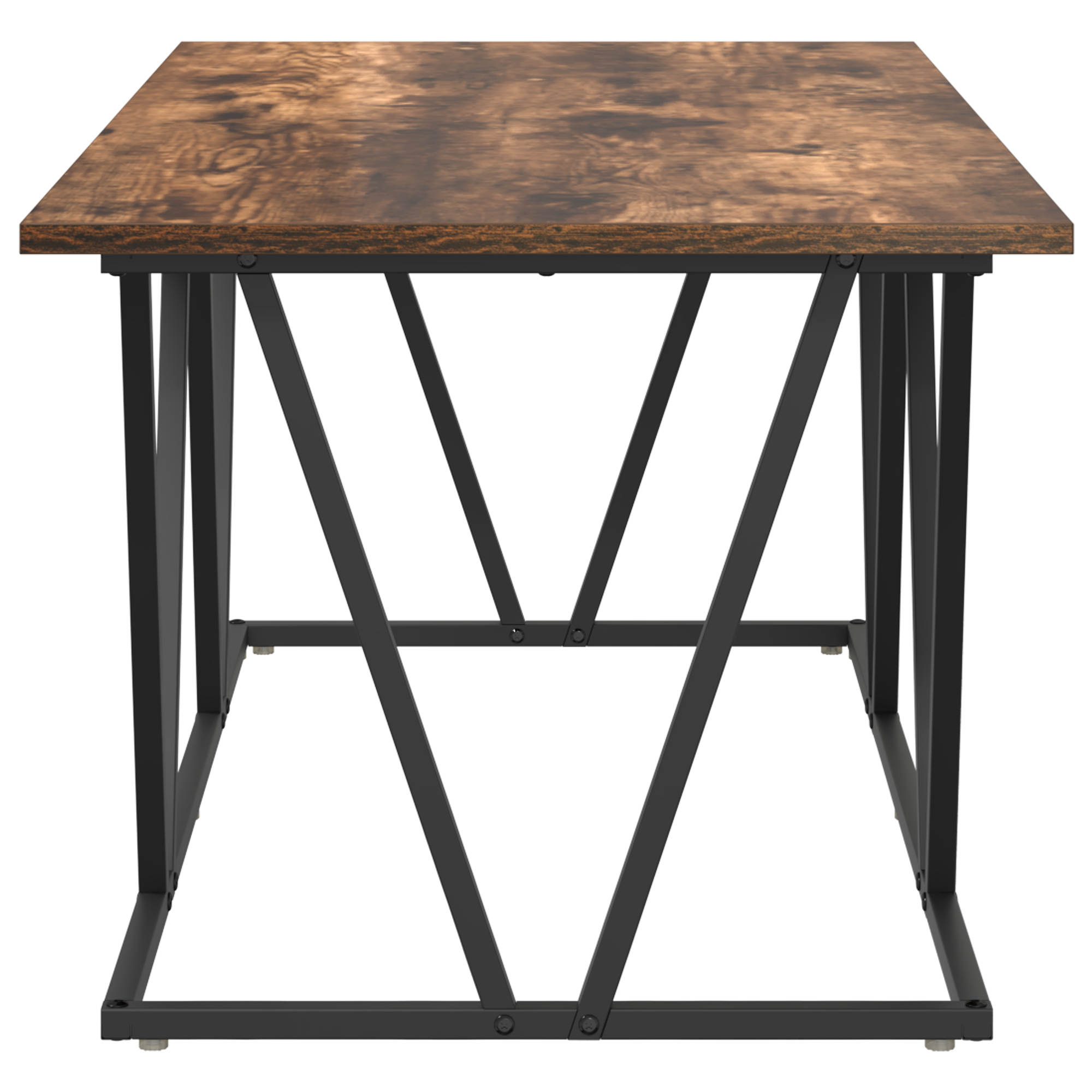 Coffee Table - Smoked Oak - 100x50x40 cm - Engineered Wood and Metal - Image 5