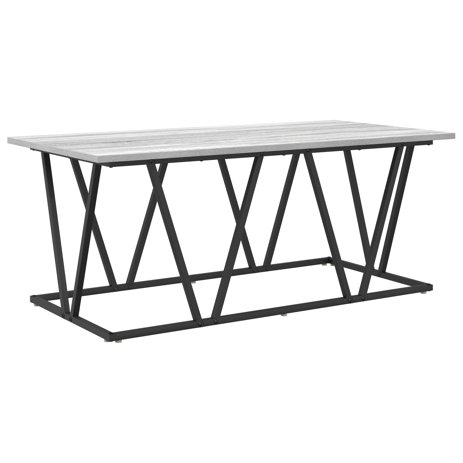 Grey Sonoma Coffee Table 100x50x40 cm Made of Engineered Wood and Metal - Image 2