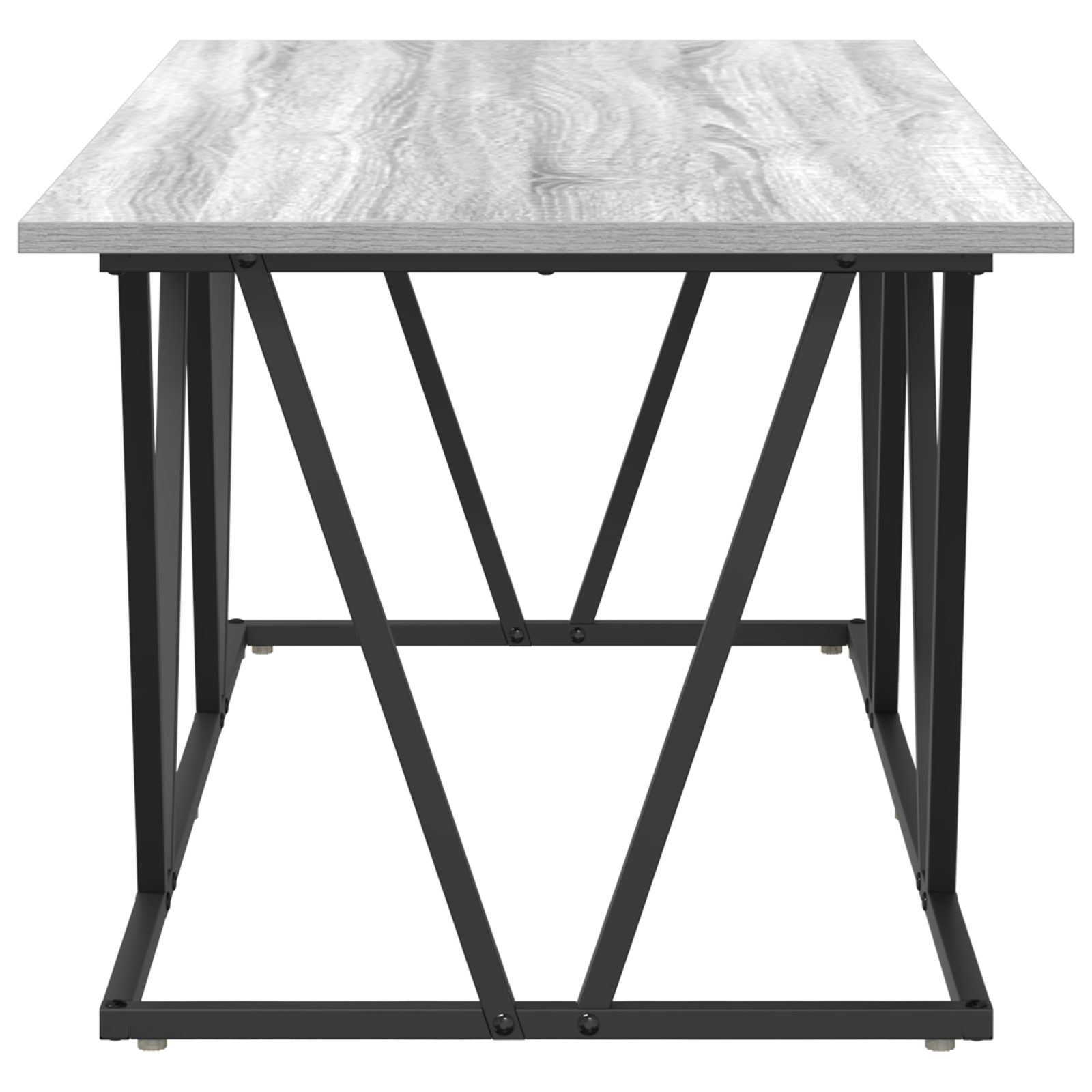 Grey Sonoma Coffee Table 100x50x40 cm Made of Engineered Wood and Metal - Image 5