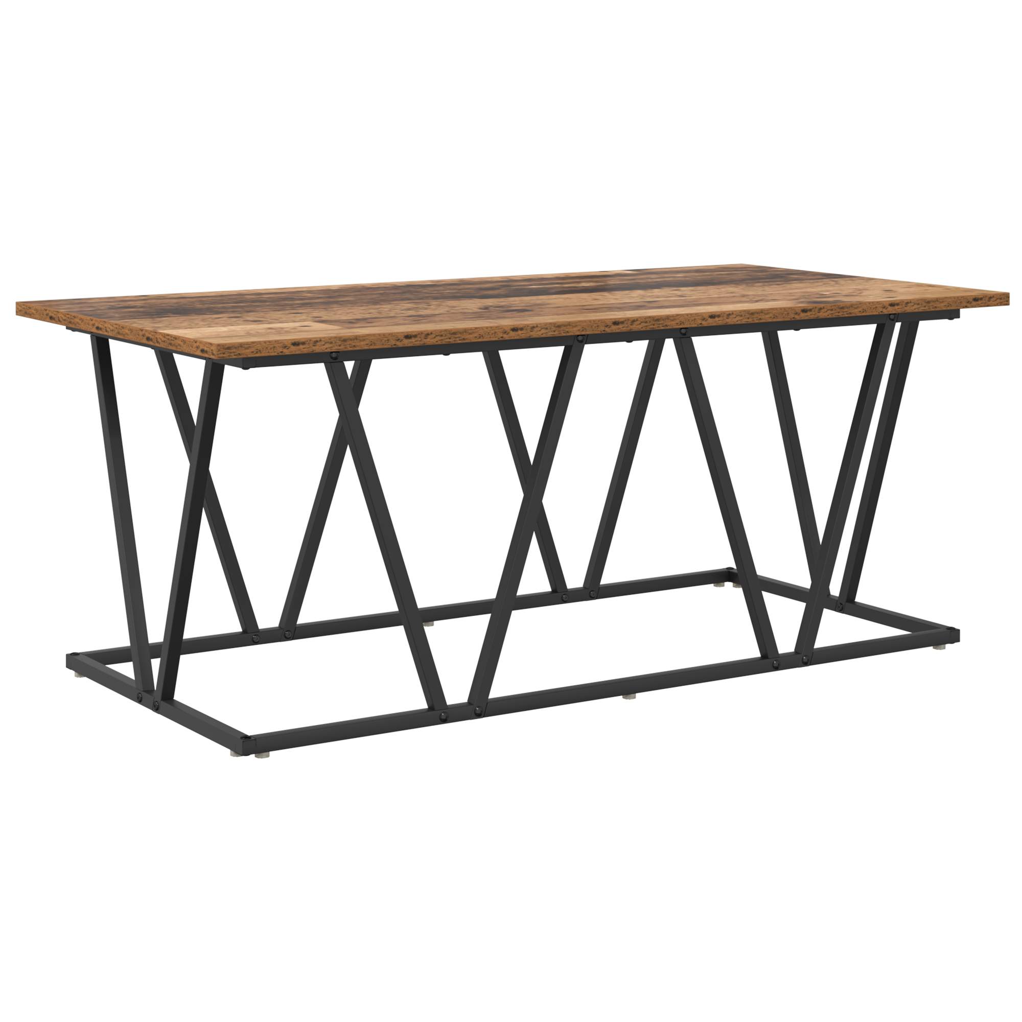 Coffee Table Old Wood 100x50x40 cm Engineered Wood and Metal - Image 6