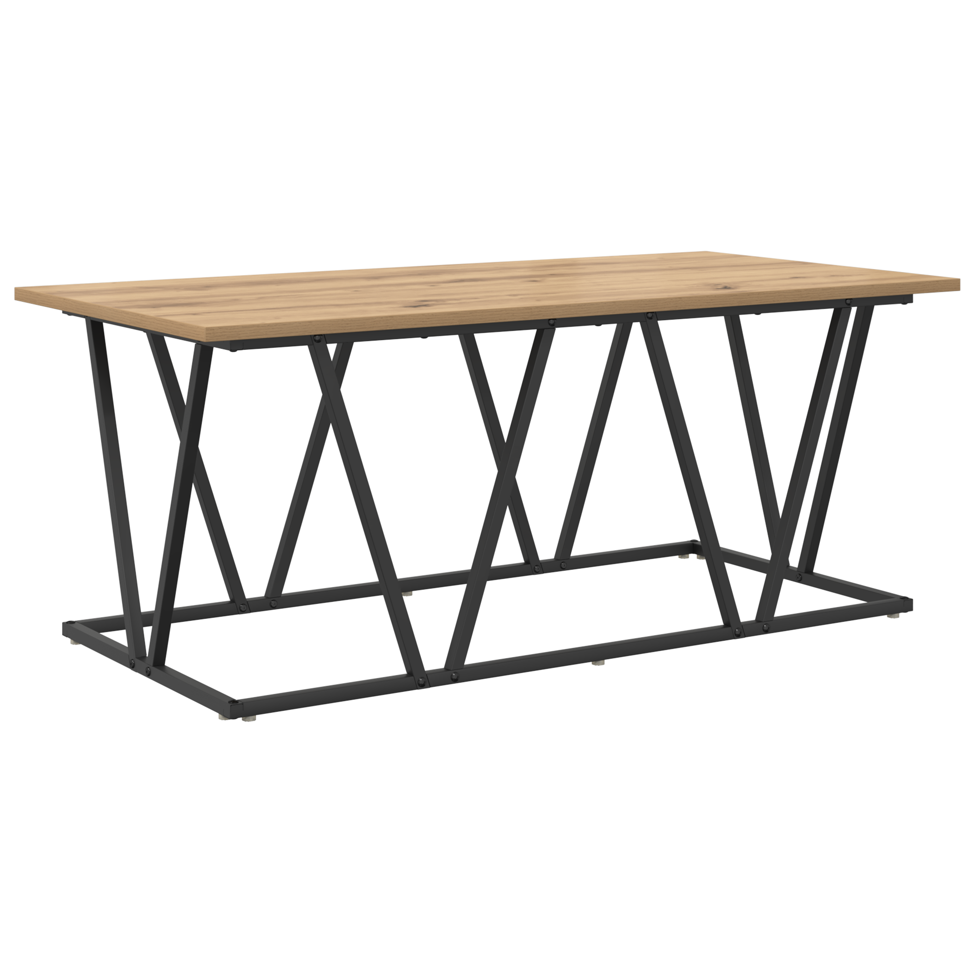 Coffee Table Artisan Oak 100x50x40 cm Made of Engineered Wood and Metal - Image 2