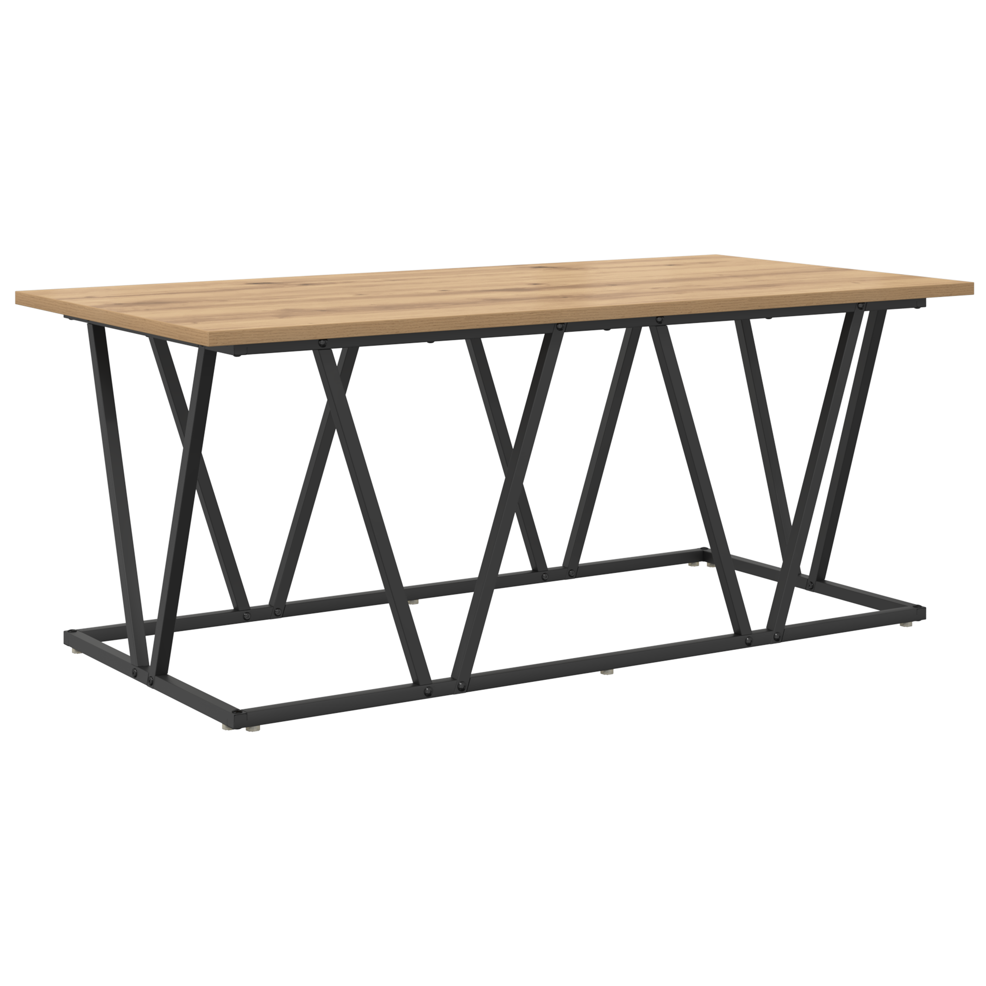 Coffee Table Artisan Oak 100x50x40 cm Made of Engineered Wood and Metal - Image 6