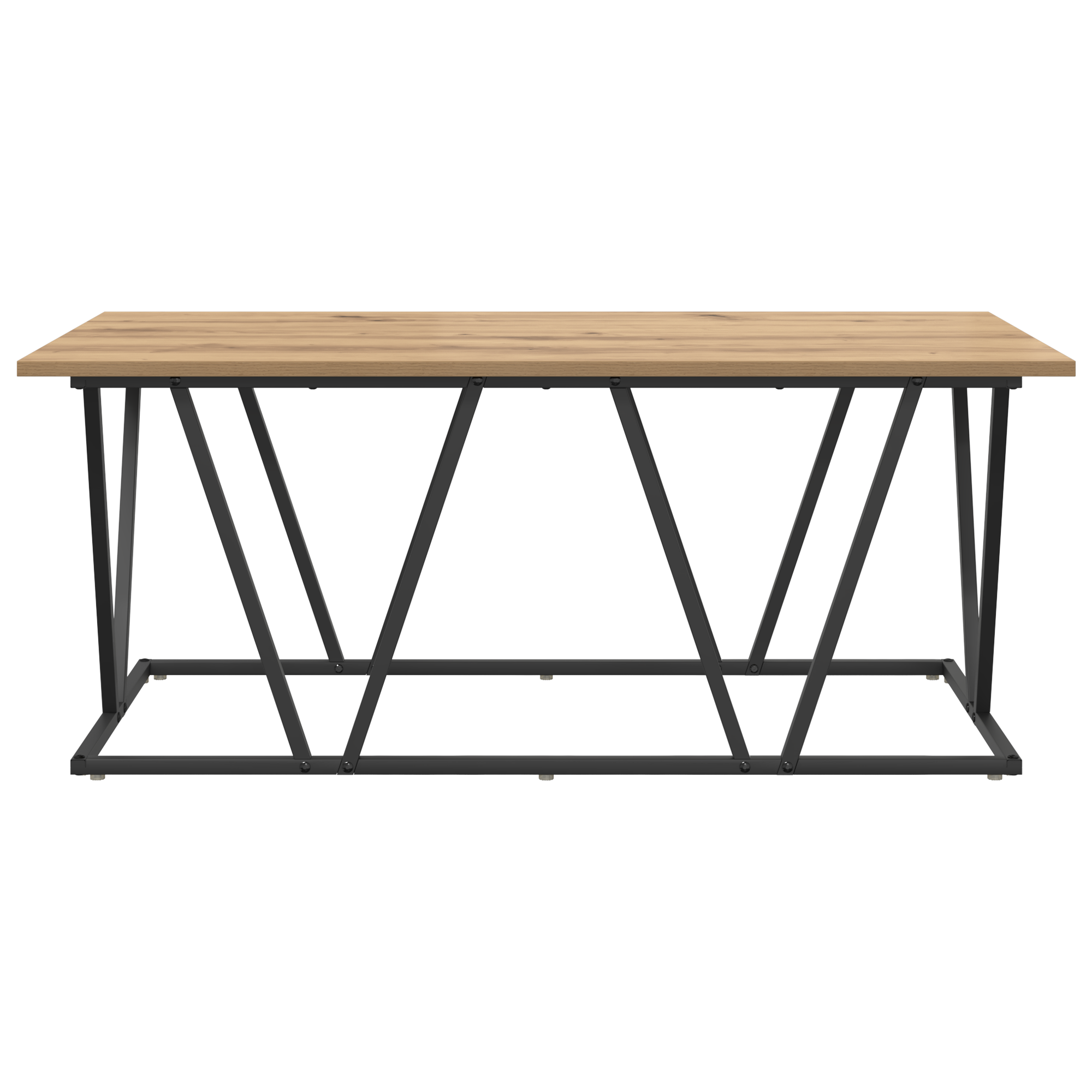 Coffee Table Artisan Oak 100x50x40 cm Made of Engineered Wood and Metal - Image 4
