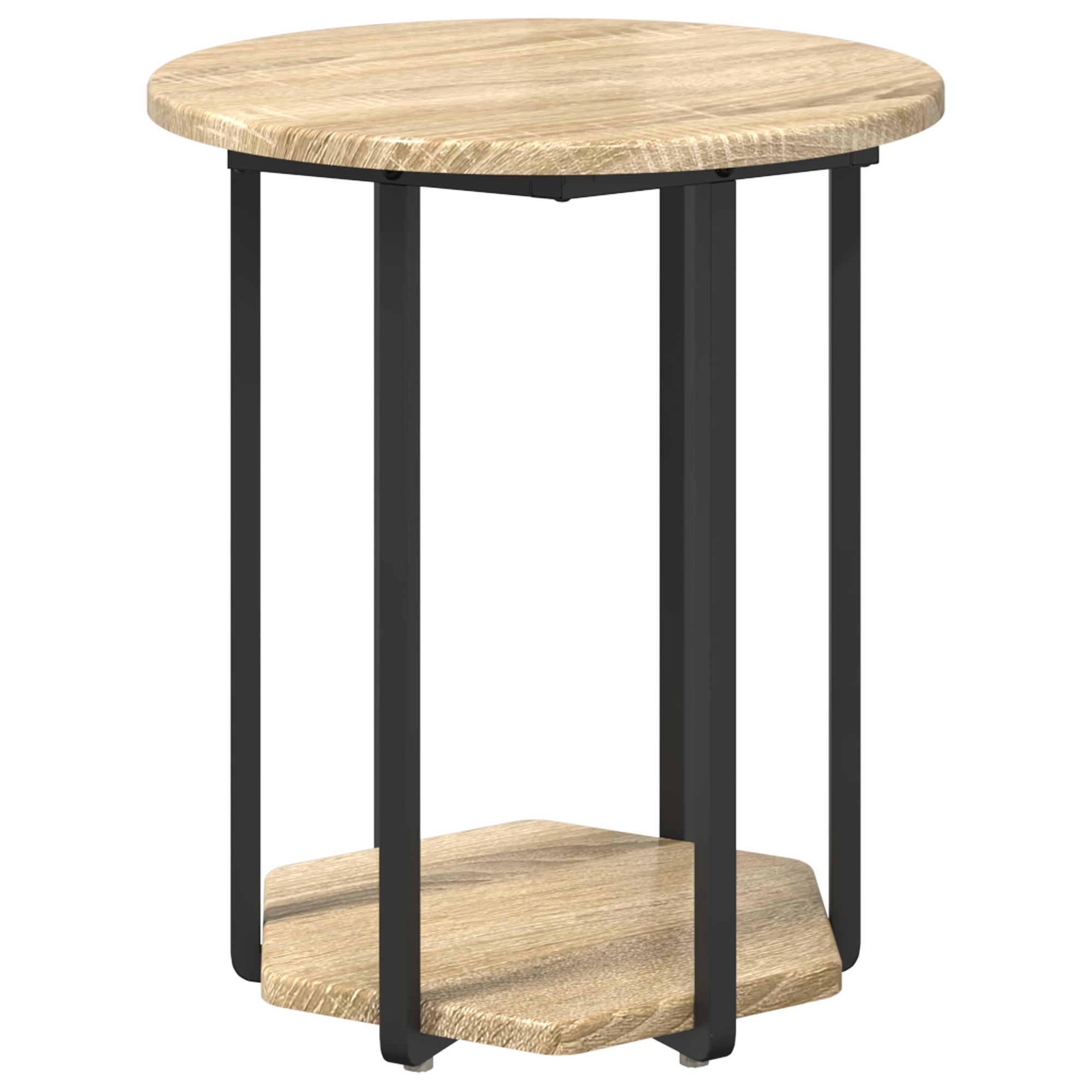 Side Table Set of 2, Sonoma Oak Wood and Metal - Image 5